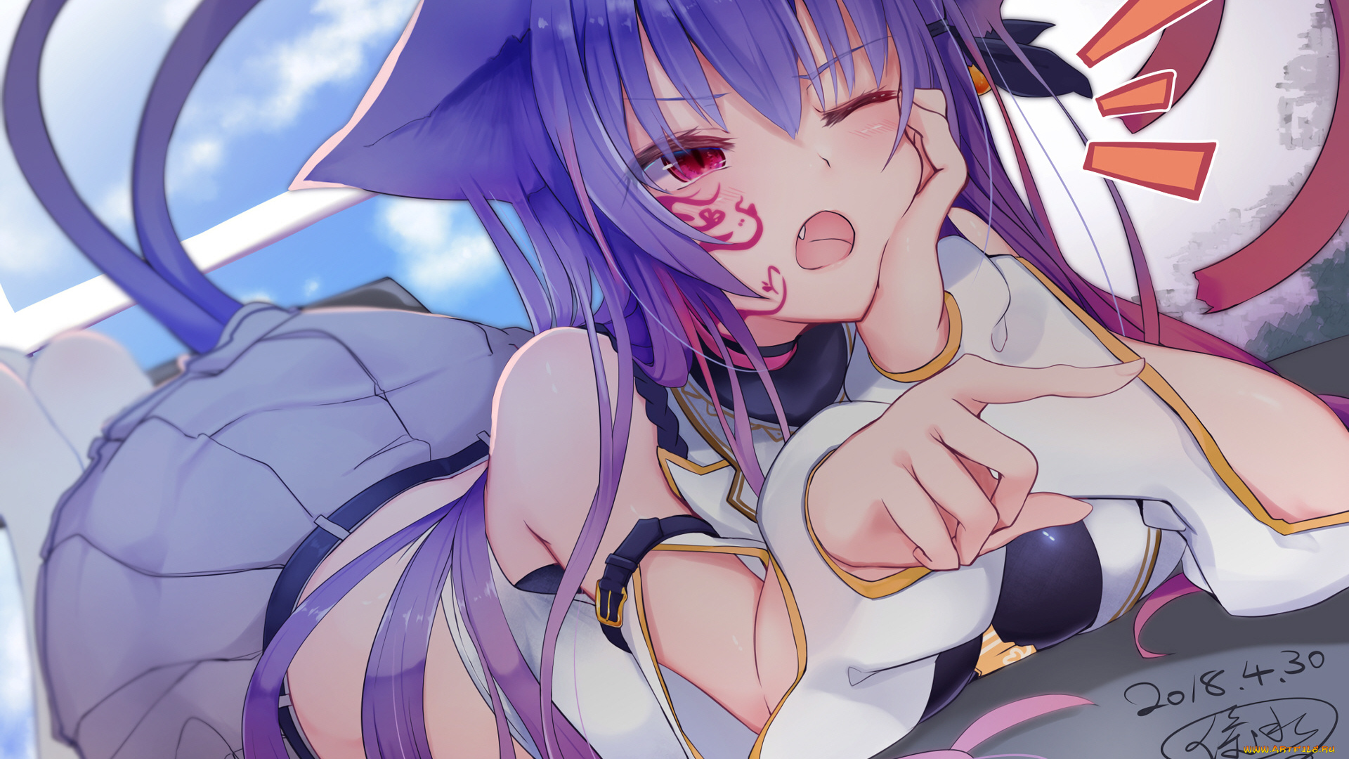 аниме, животные, , существа, девушка