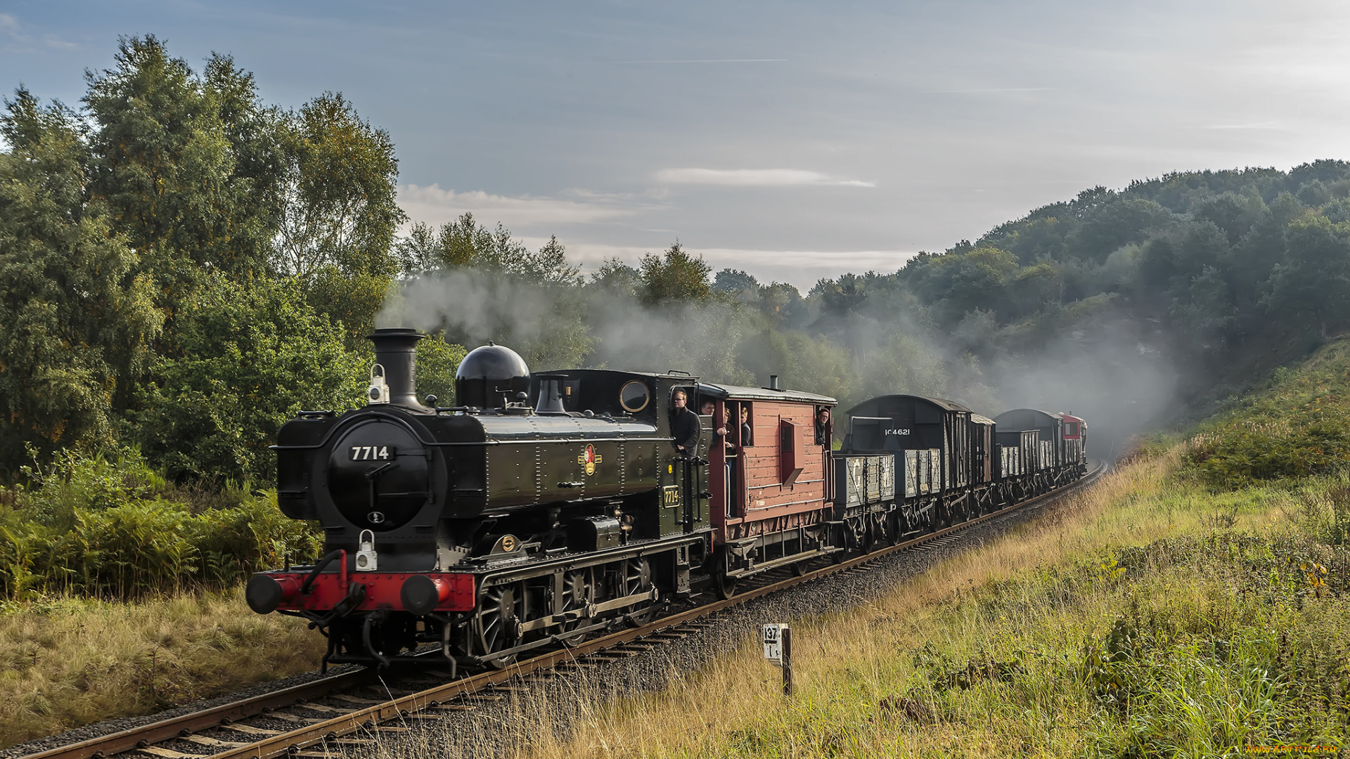 техника, паровозы, локомотив, состав