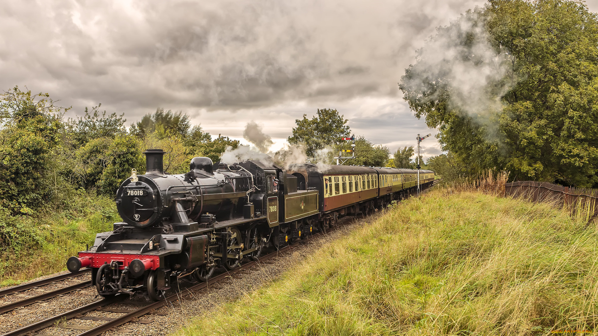 техника, паровозы, локомотив, состав