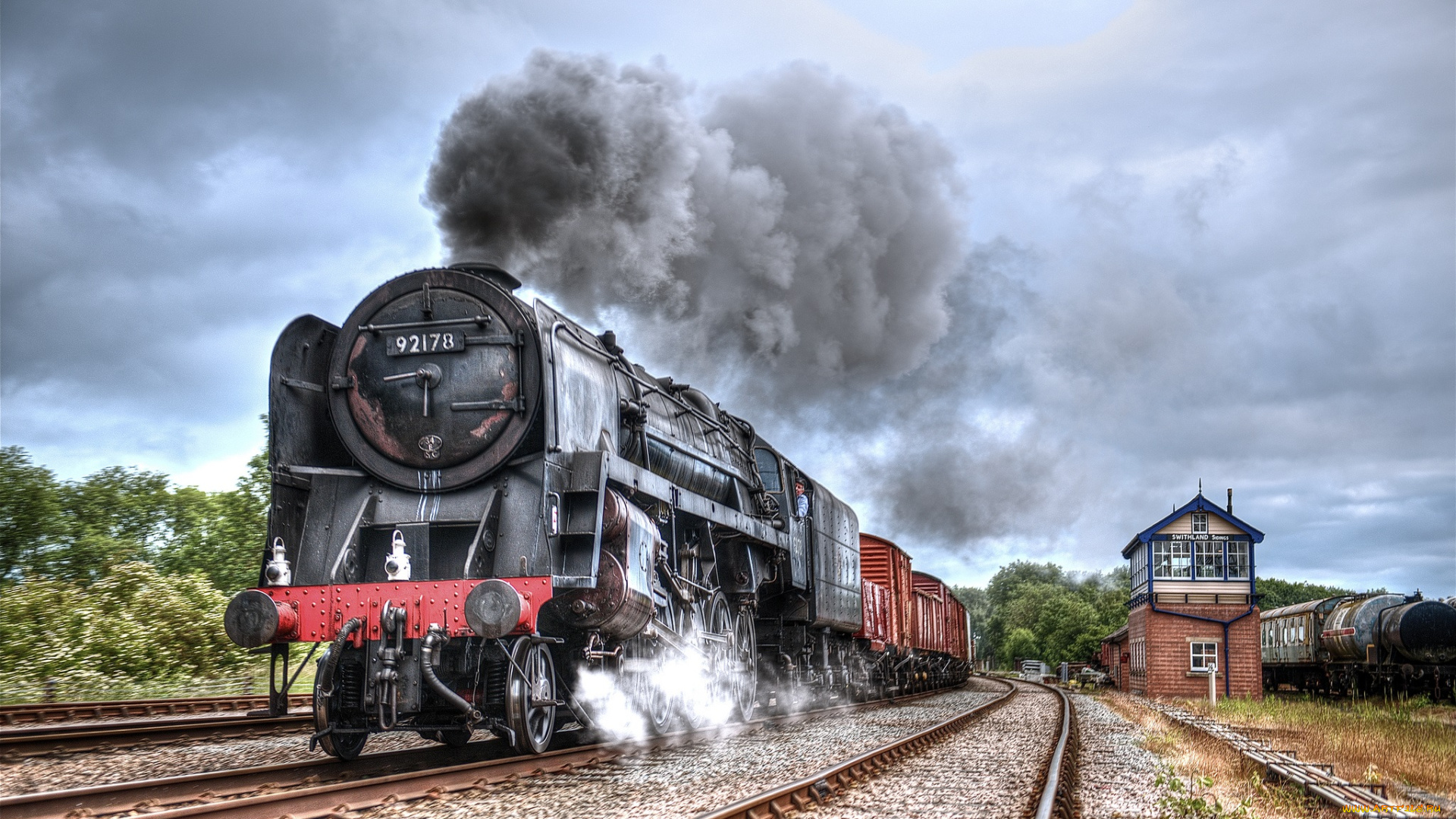 техника, паровозы, локомотив, состав