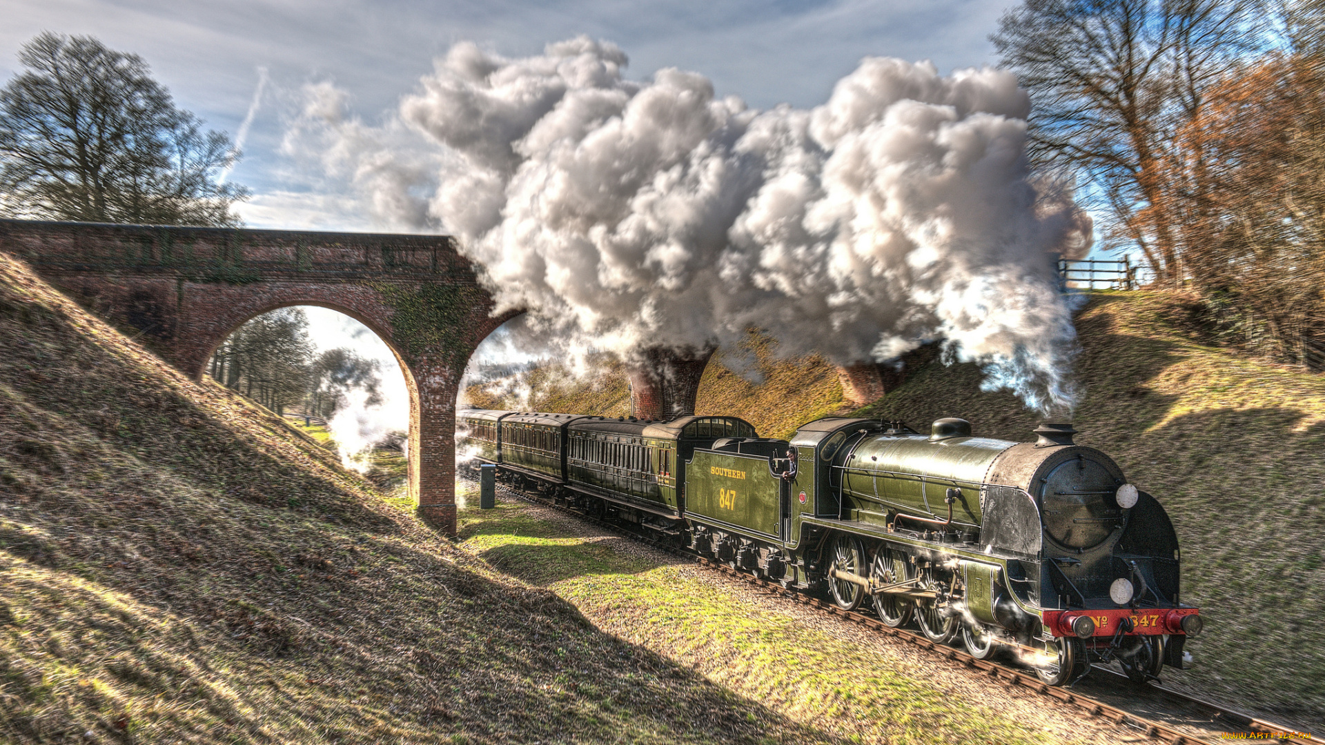 техника, паровозы, состав, локомотив