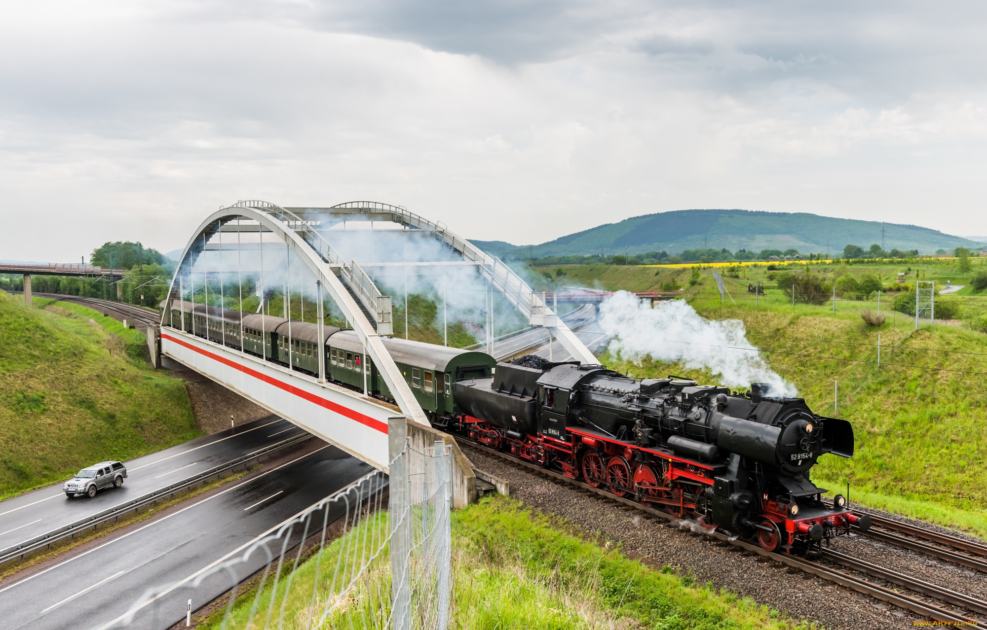 техника, паровозы, состав, локомотив