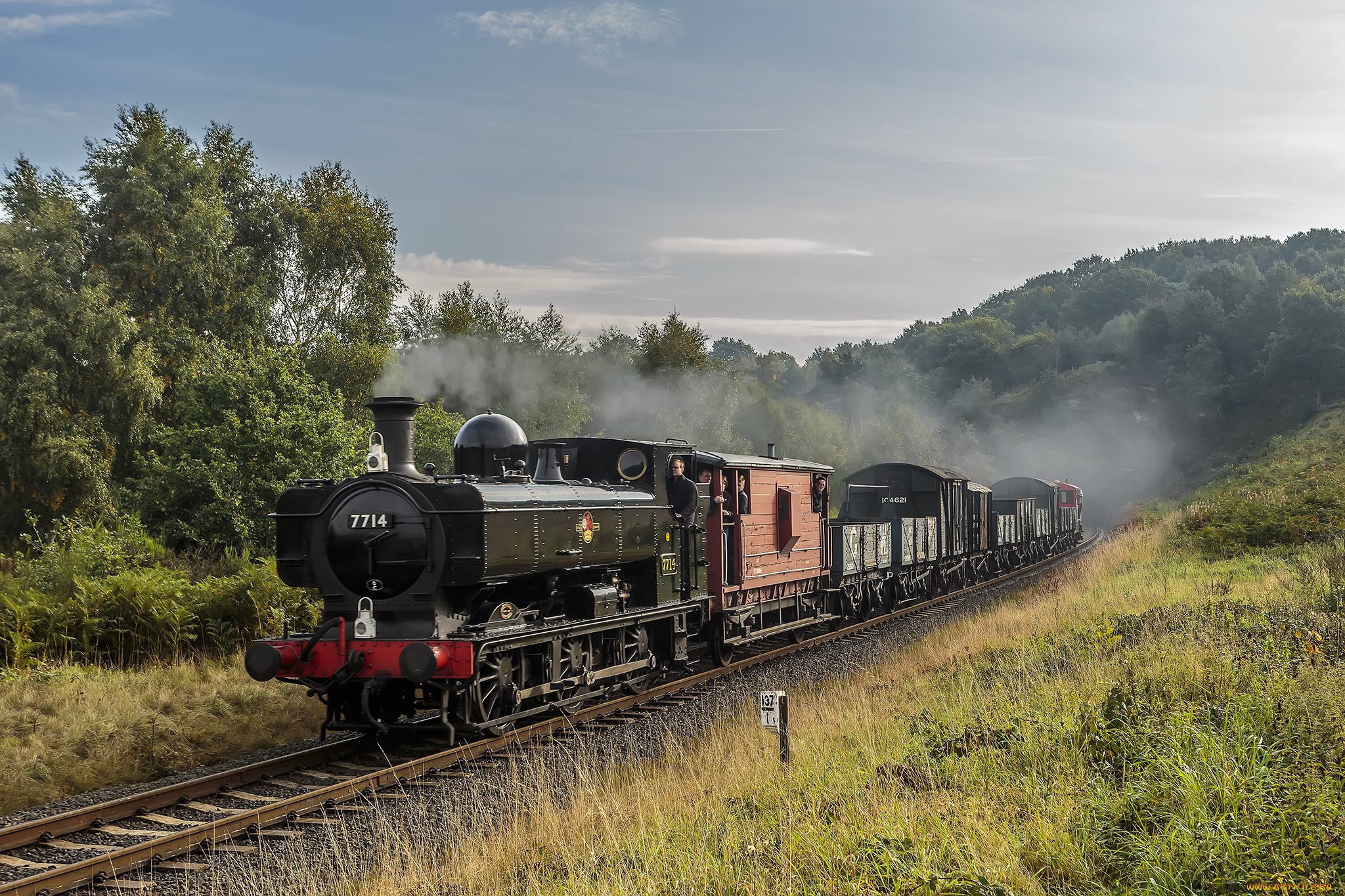 техника, паровозы, локомотив, состав