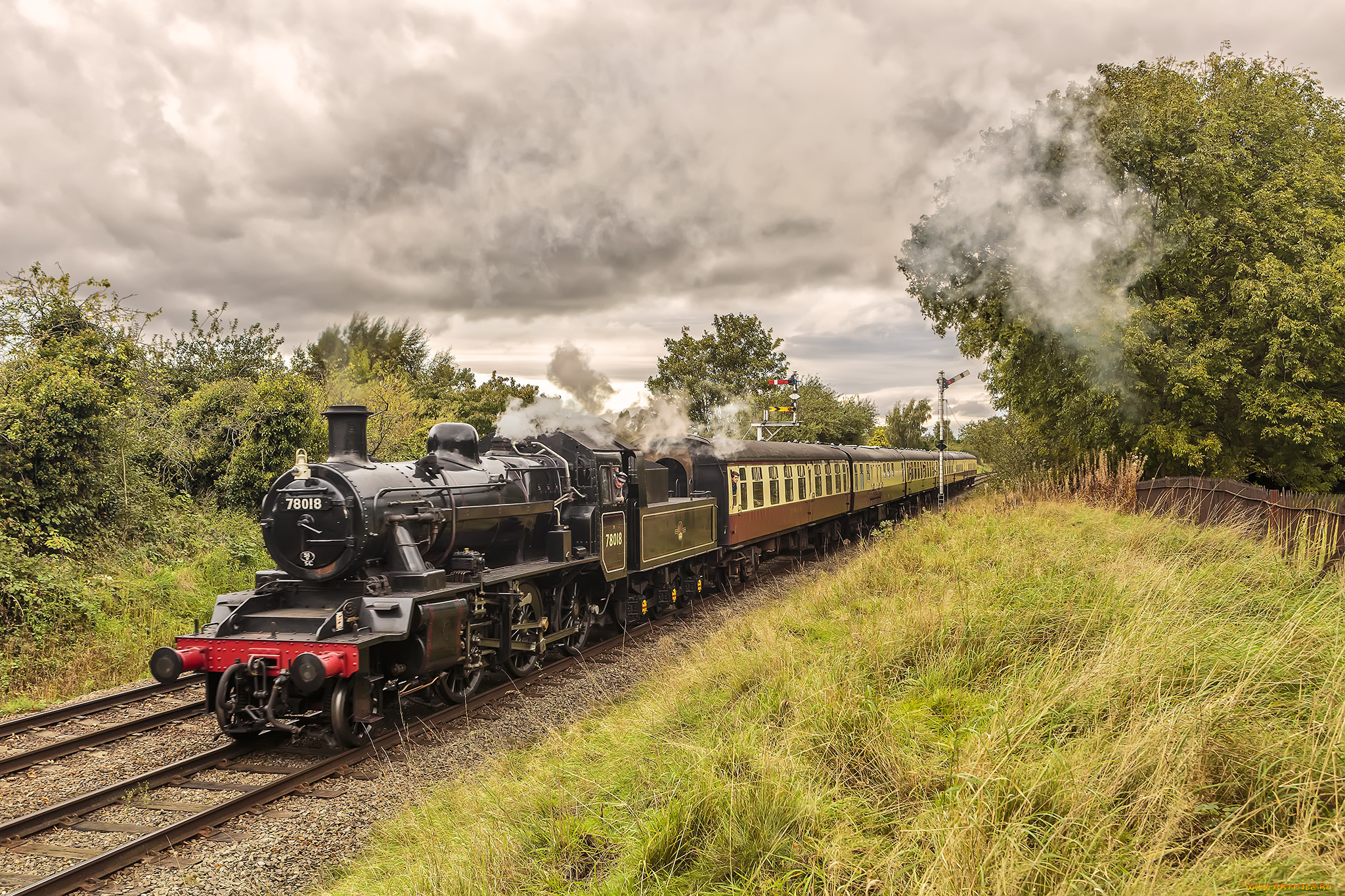 техника, паровозы, локомотив, состав