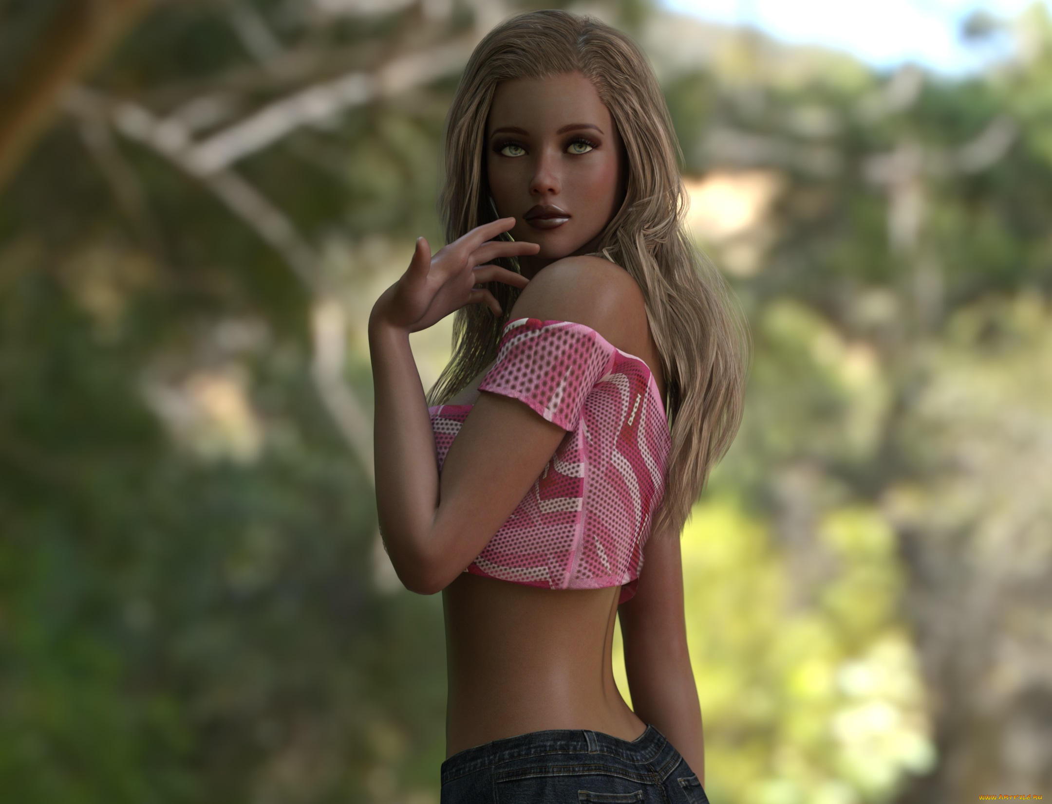 3д, графика, люди, , people, взгляд, девушка, фон