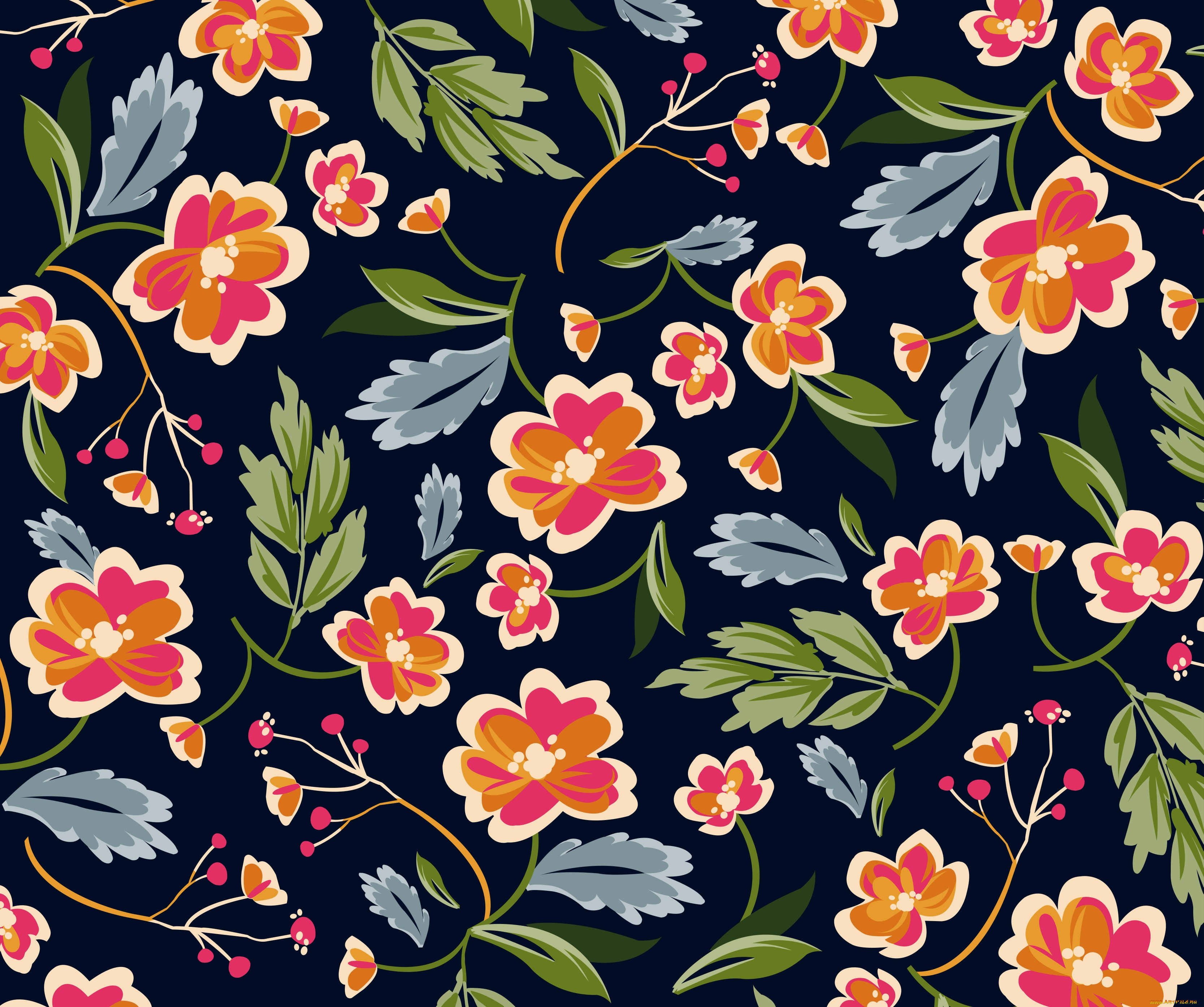 векторные, цветы, векторная, графика, цветы, , flowers, вектор, на, чёрном, рисунок, цветы