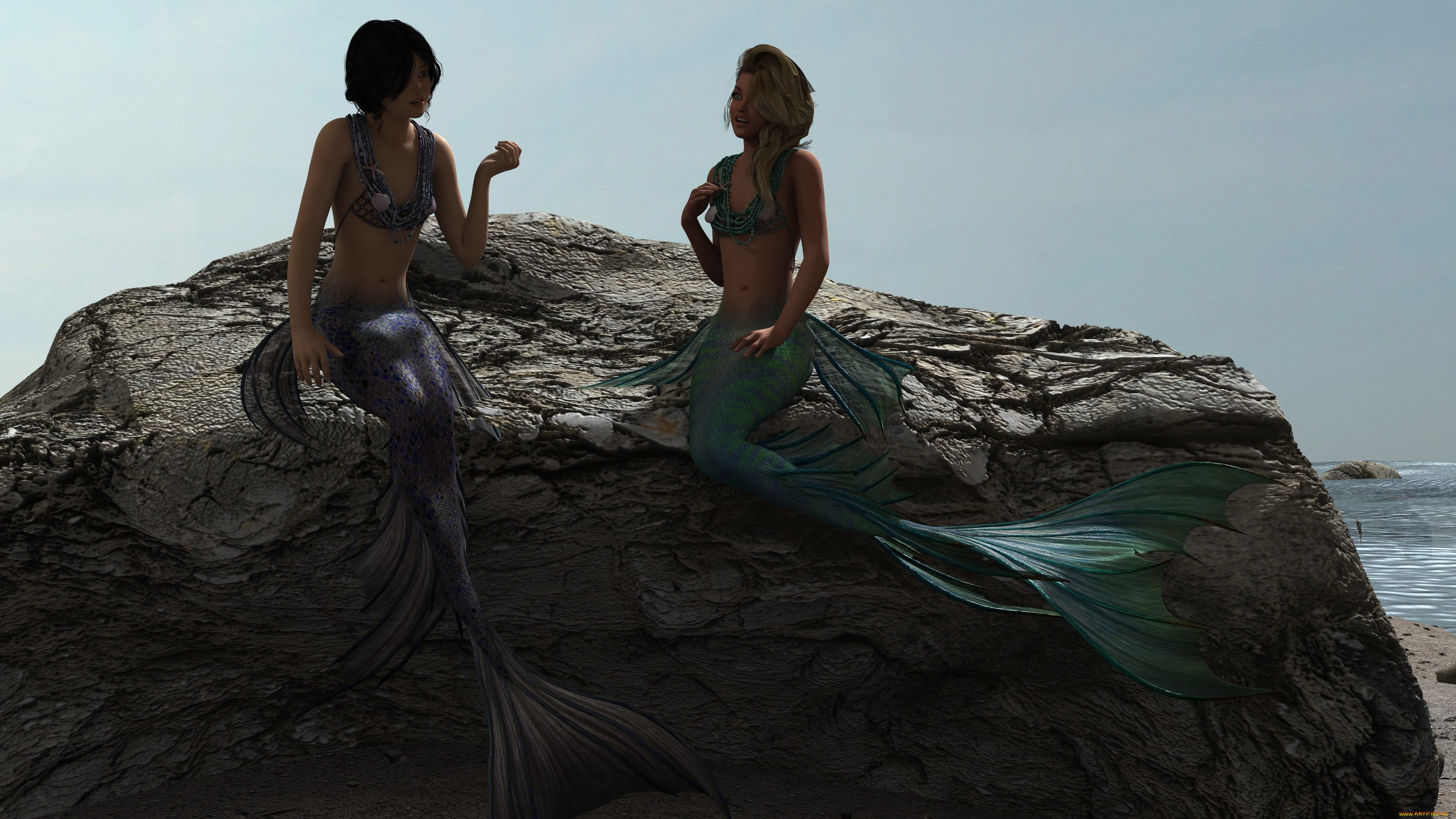 3д, графика, существа, , creatures, фон, девушки, взгляд