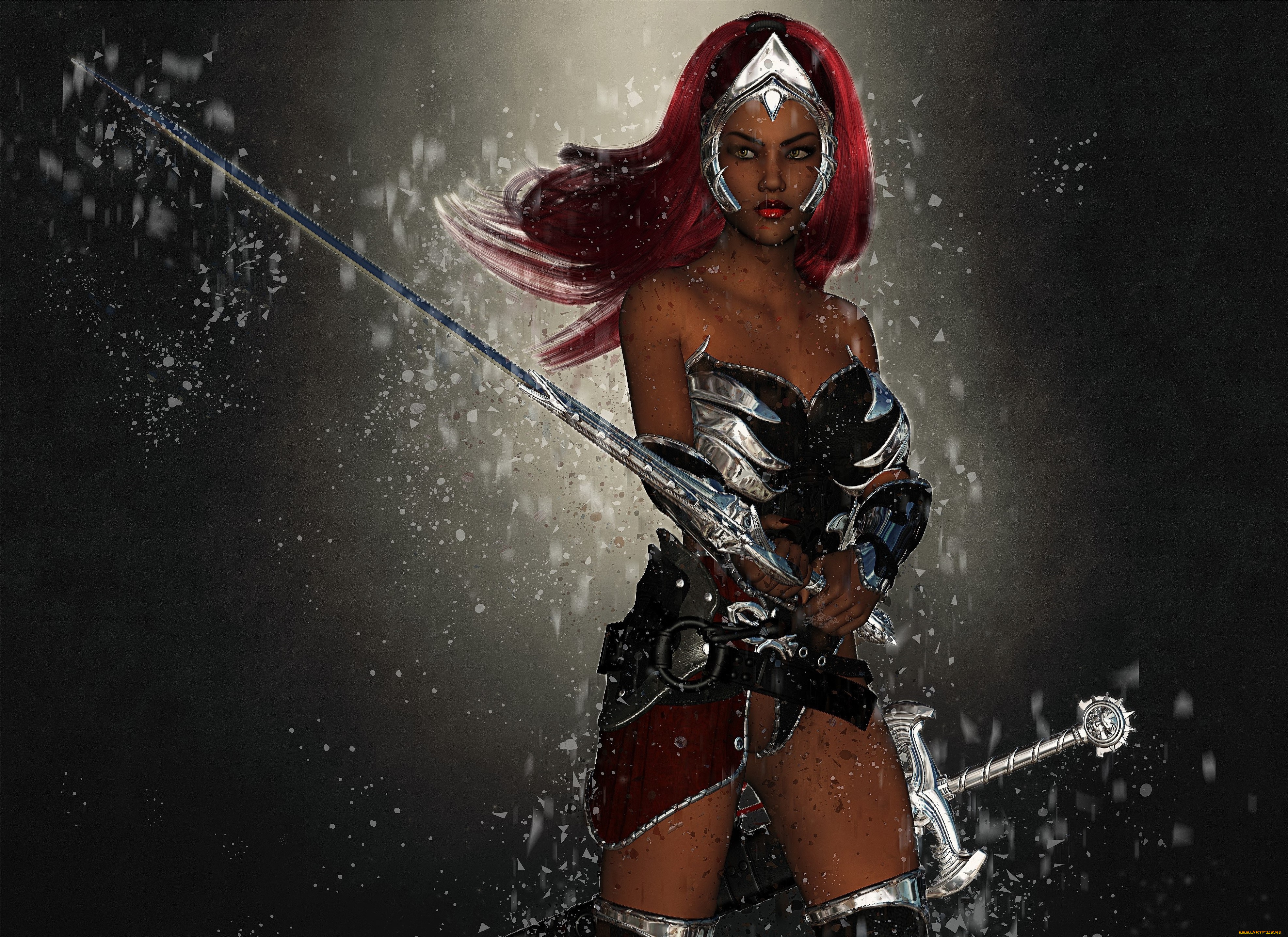 3д, графика, фантазия, , fantasy, фон, взгляд, девушка