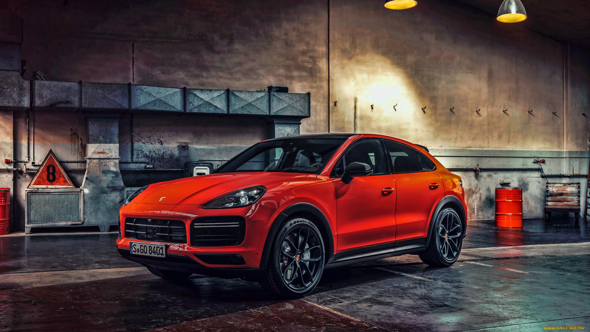 2020, porsche, cayenne, turbo, автомобили, porsche, немецкие, кроссовер, оранжевый, внедорожники, 2020, гараж, 4k, cayenne, turbo
