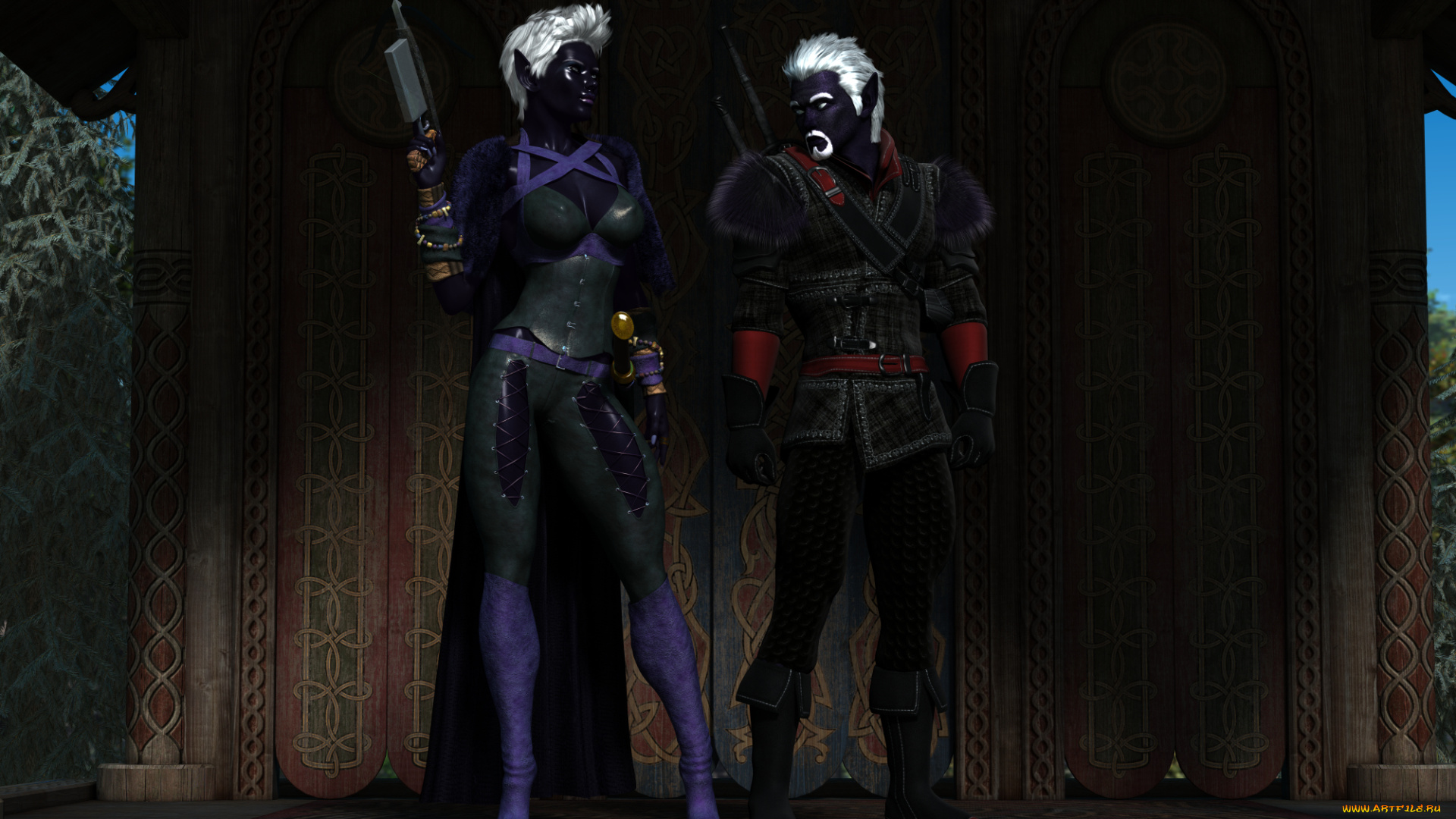 3д, графика, эльфы, , elves, эльфийка, взгляд, фон