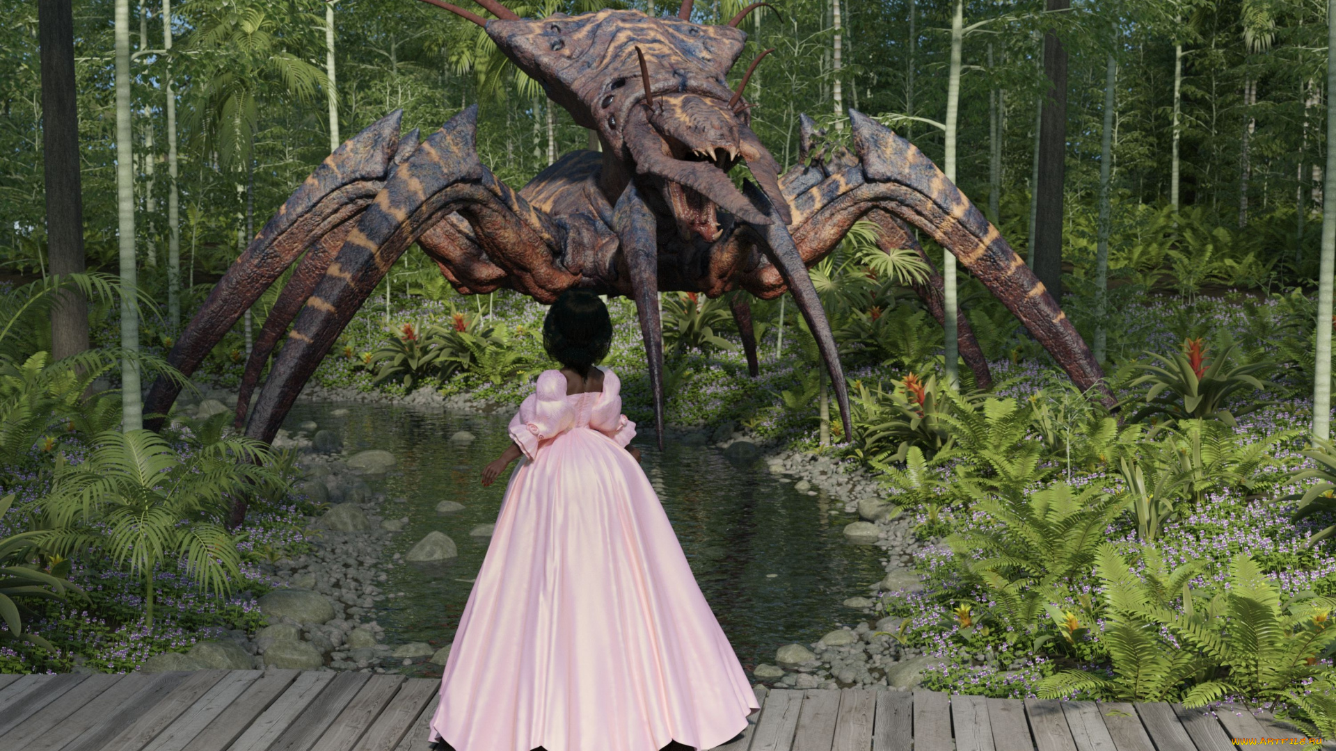 3д, графика, фантазия, , fantasy, фон, взгляд, девушка