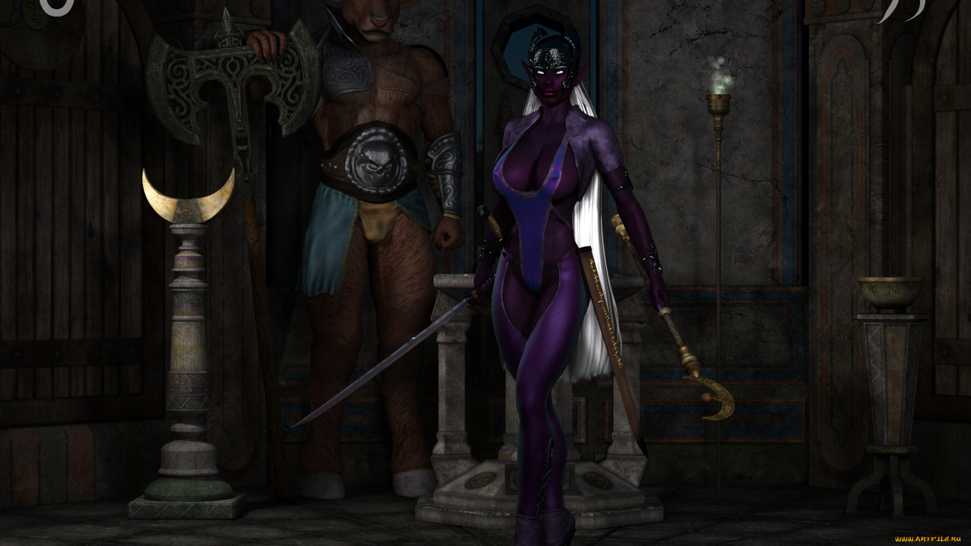 3д, графика, фантазия, , fantasy, фон, взгляд, девушка