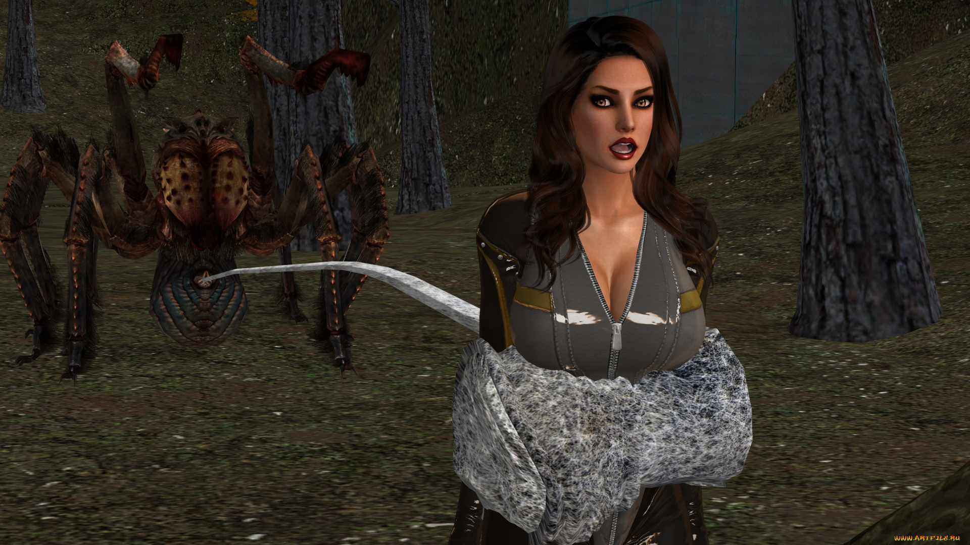 3д, графика, фантазия, , fantasy, фон, взгляд, девушка