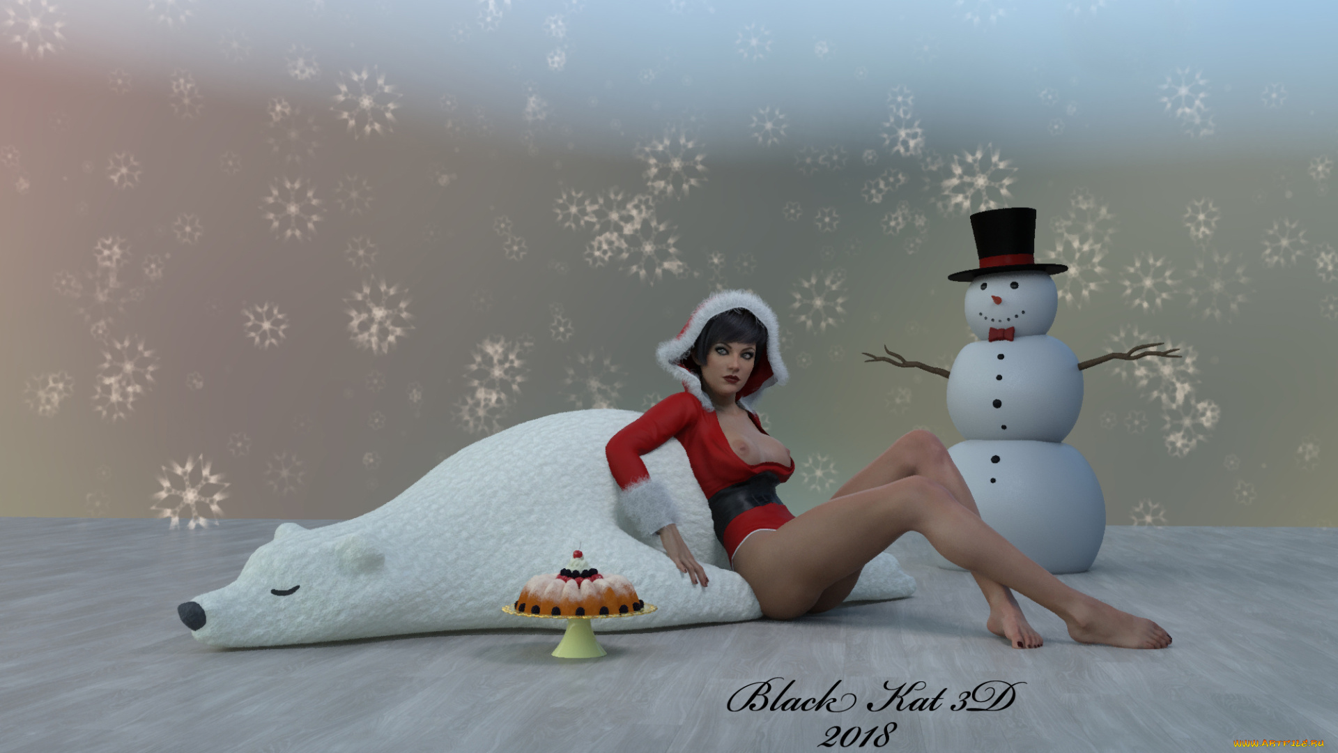 3д, графика, праздники, , holidays, фон, взгляд, девушка