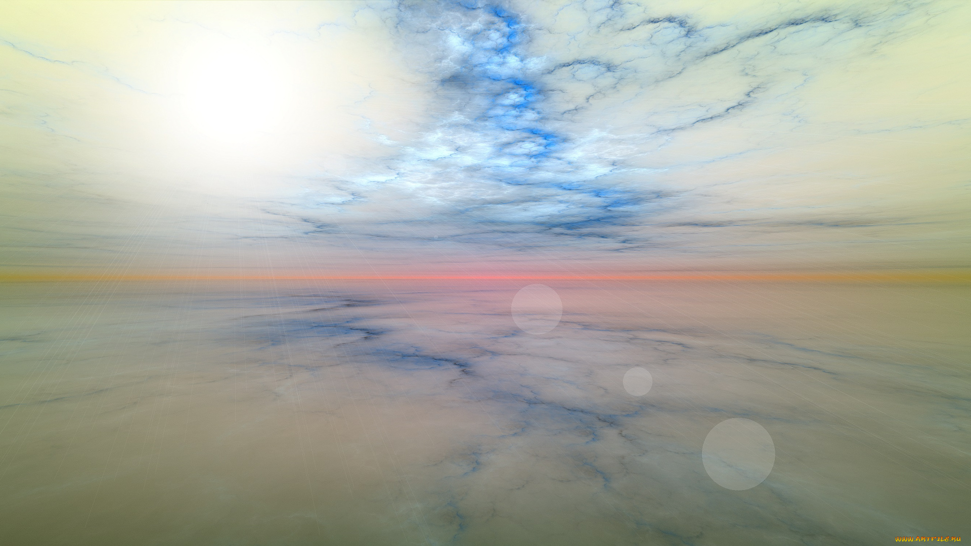 3д, графика, природа, , nature, облака, море