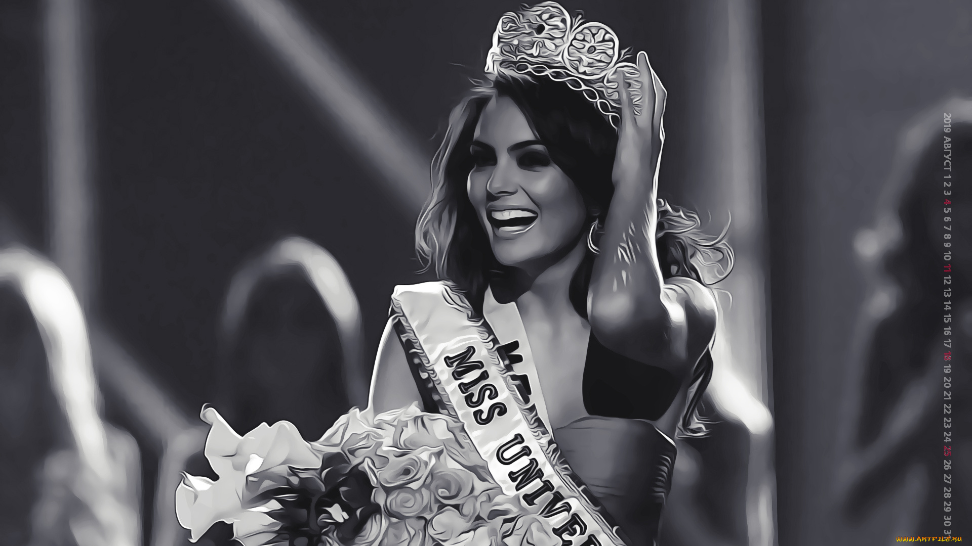 календари, компьютерный, дизайн, женщина, победитель, корона, девушка, улыбка, успех, calendar, 2019