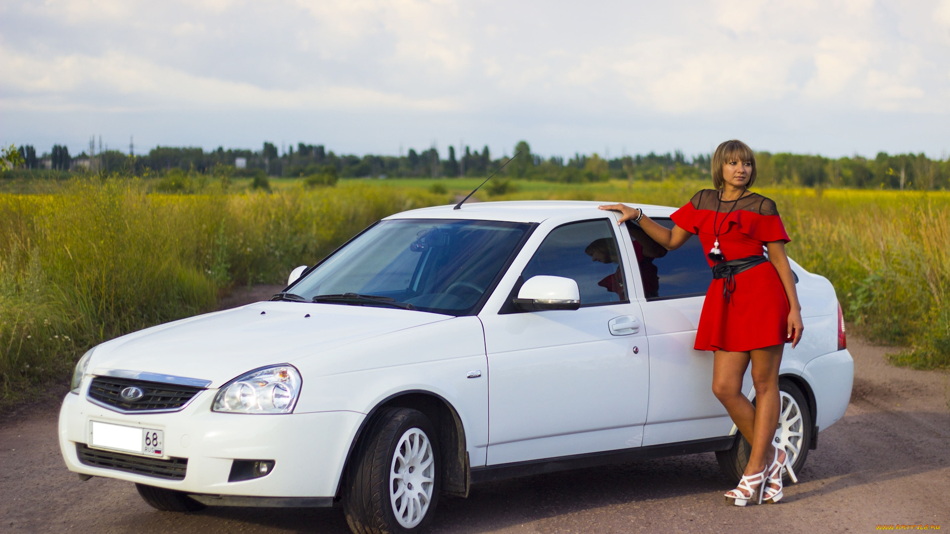 приора, автомобили, -авто, с, девушками, лада, автомобиль, девушка, ваз