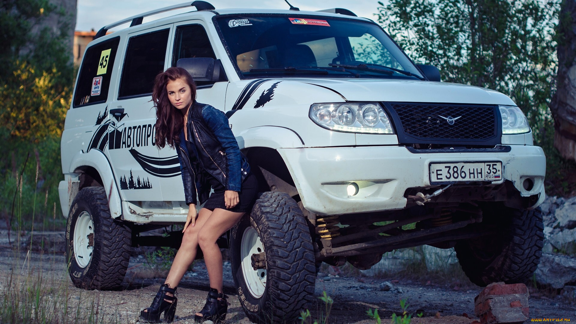 уаз, патриот, автомобили, -авто, с, девушками, автомобиль, девушка, внедорожник, белый, патриот, уаз