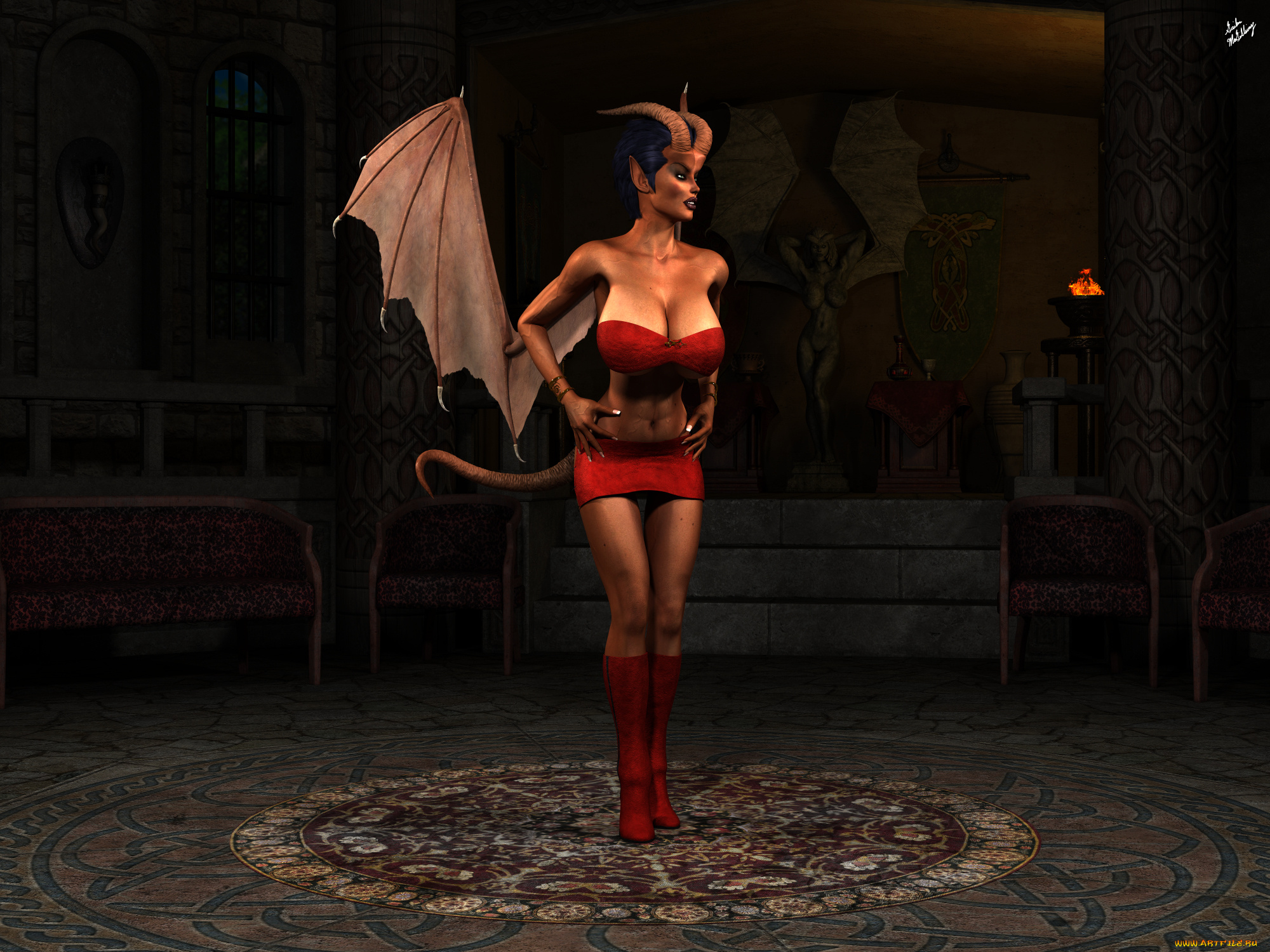 3д, графика, существа, , creatures, фон, взгляд, эльфийка