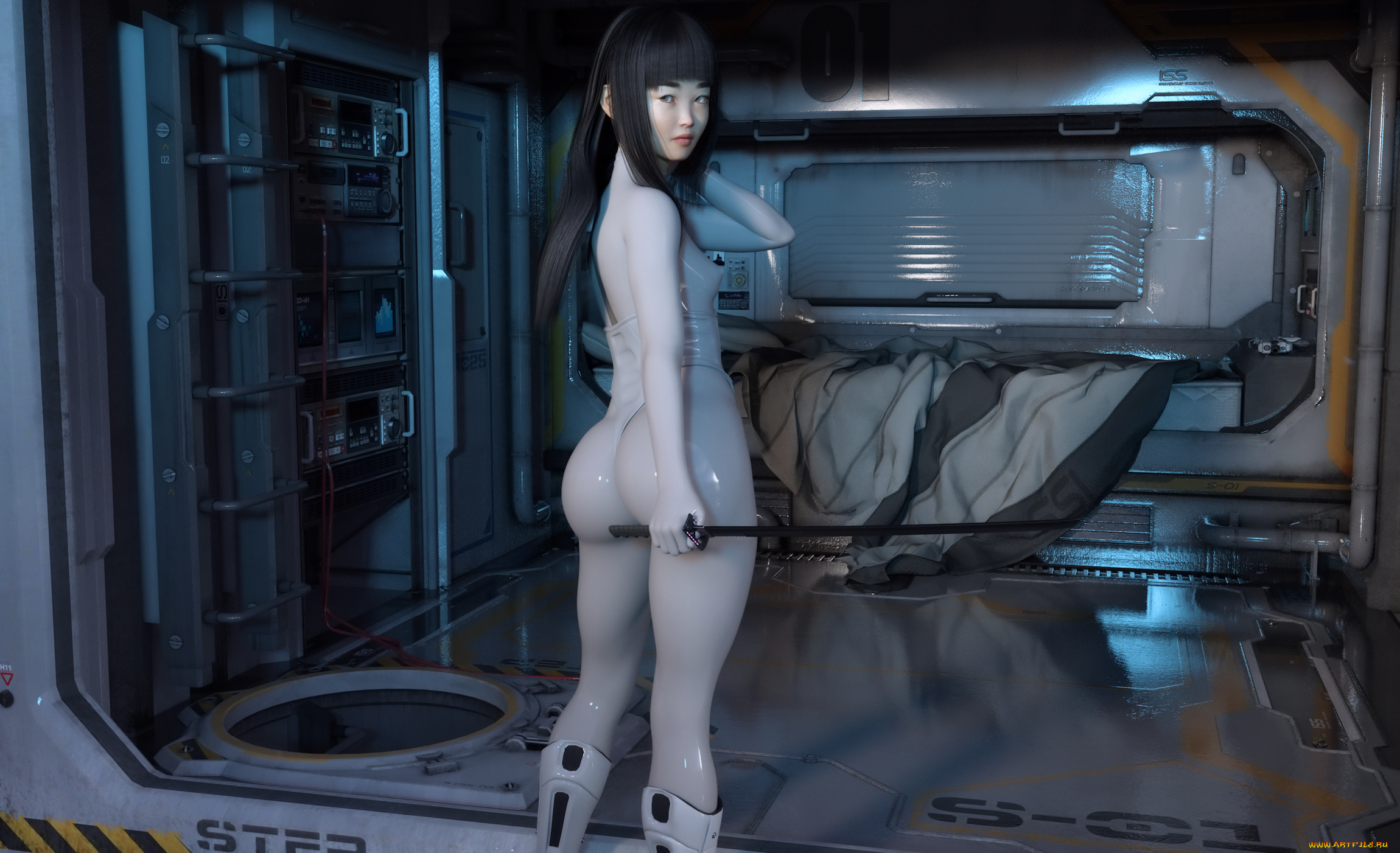 3д, графика, фантазия, , fantasy, фон, взгляд, девушка