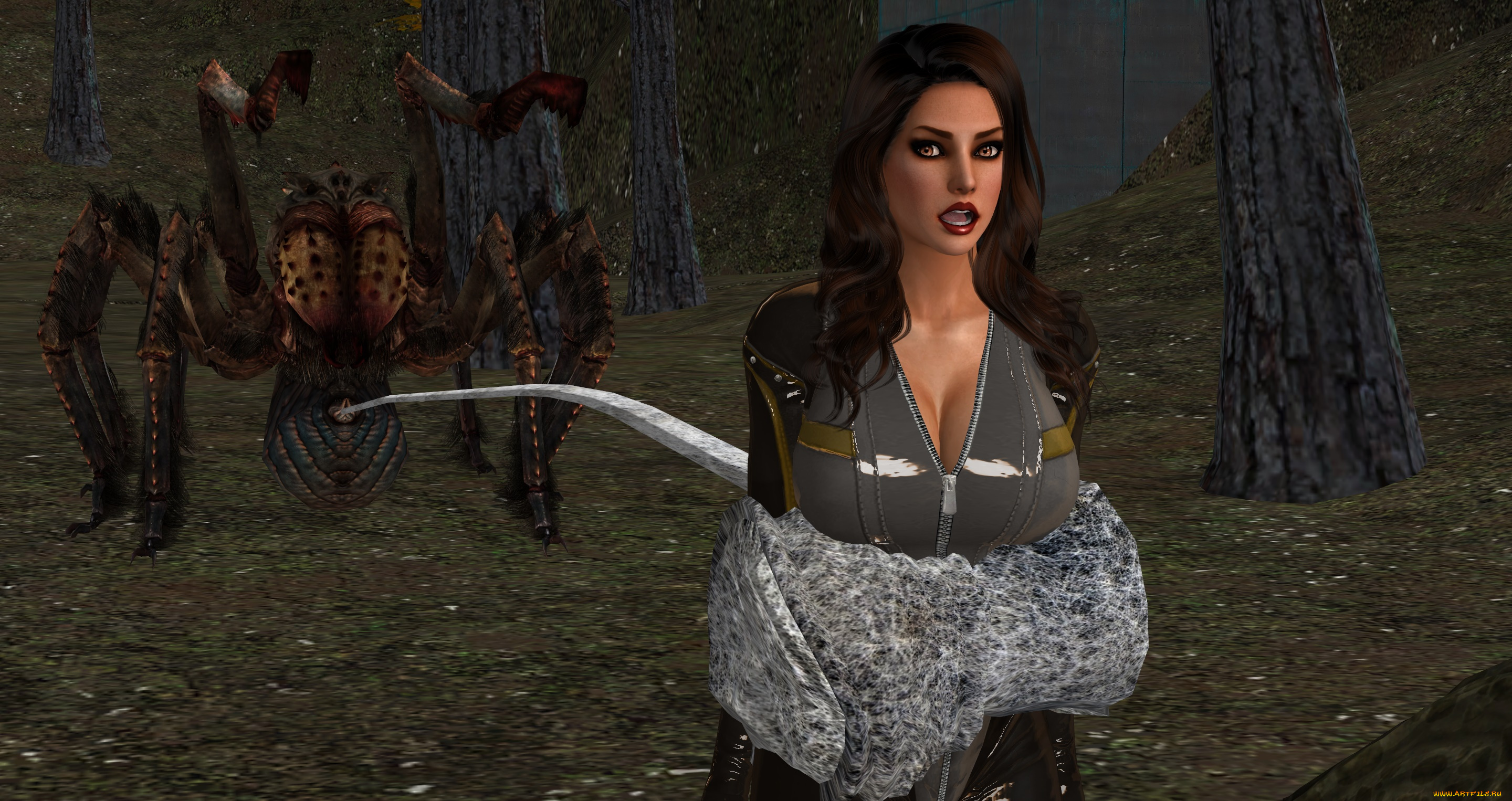 3д, графика, фантазия, , fantasy, фон, взгляд, девушка