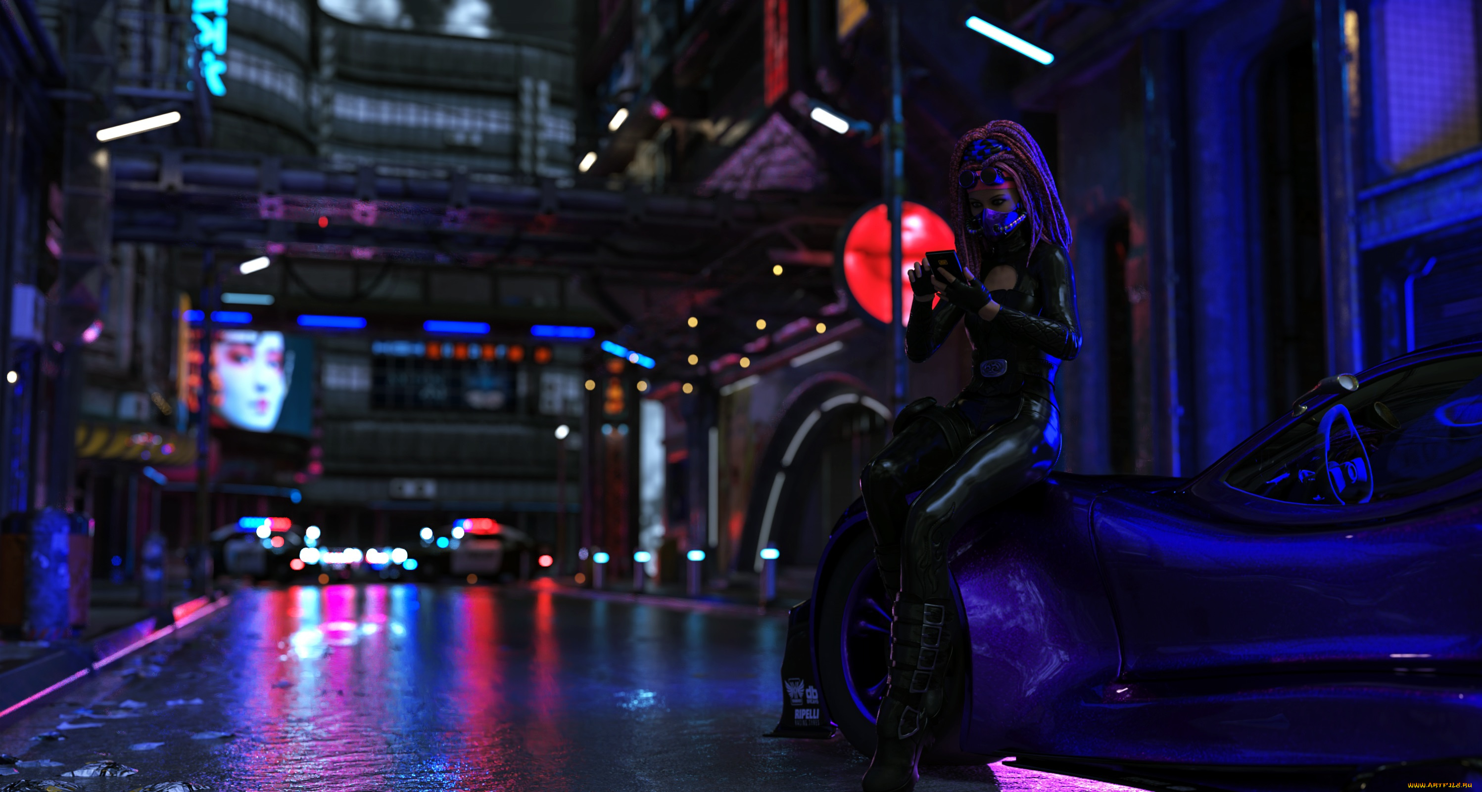 3д, графика, люди-авто, мото, , people-, car, , , moto, фон, взгляд, девушка