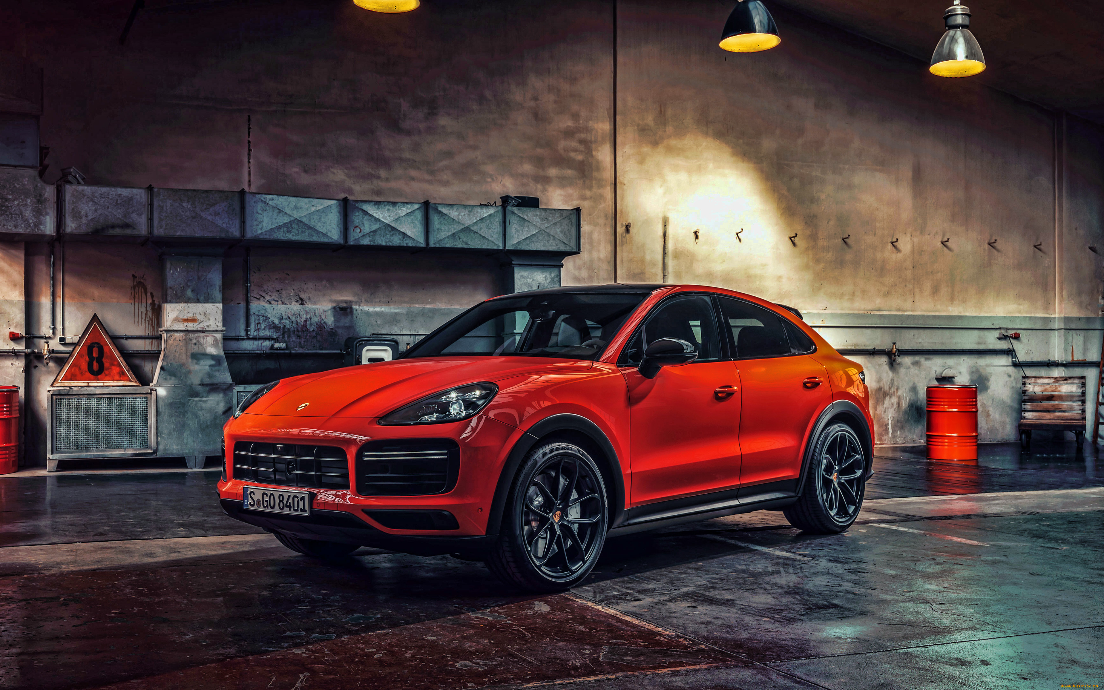 2020, porsche, cayenne, turbo, автомобили, porsche, немецкие, кроссовер, оранжевый, внедорожники, 2020, гараж, 4k, cayenne, turbo