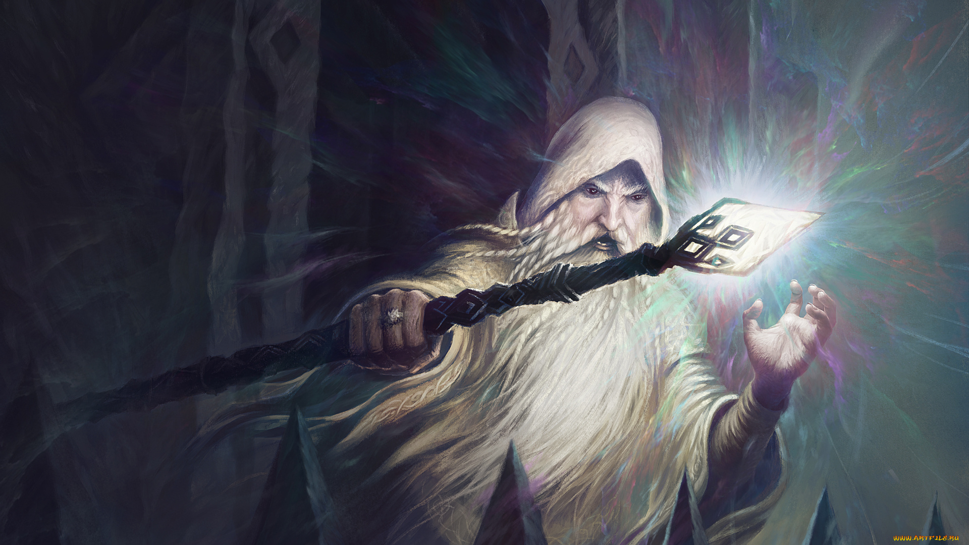 фэнтези, _lord, of, the, rings, мужчина, фон, борода, посох, магия