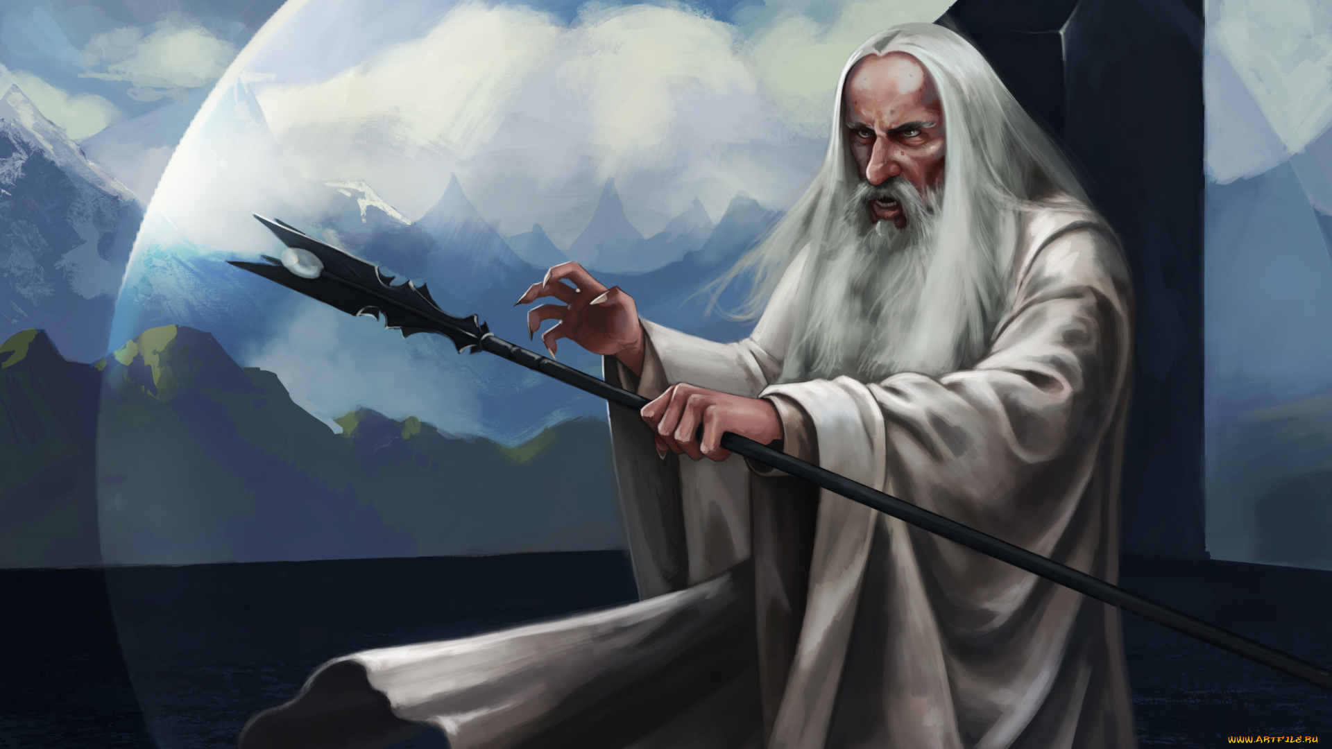 фэнтези, _lord, of, the, rings, мужчина, фон, посох