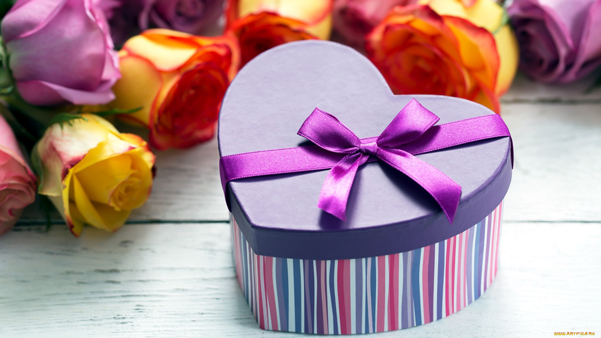 праздничные, подарки, и, коробочки, розы, подарок, бант, лента