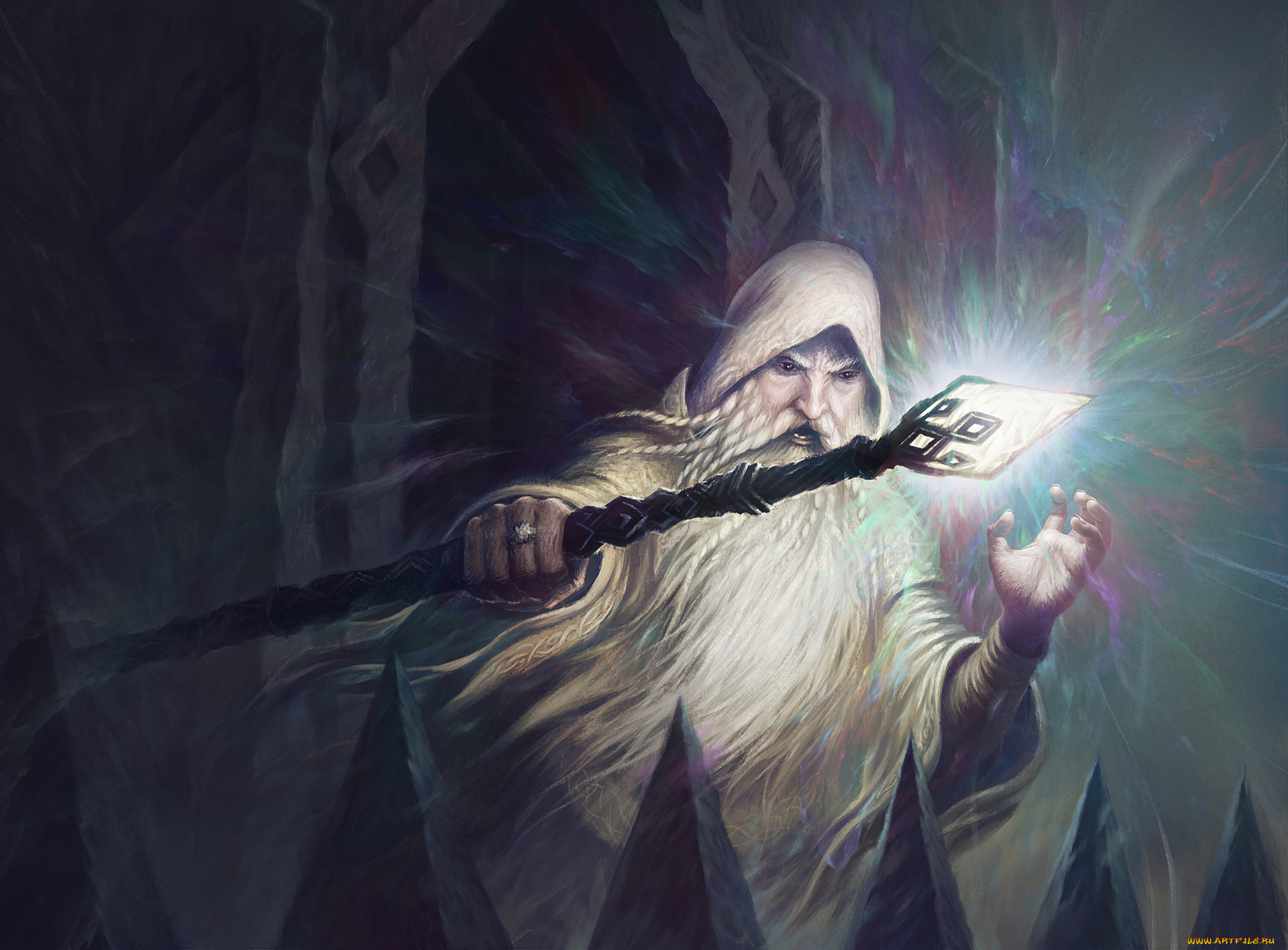 фэнтези, _lord, of, the, rings, мужчина, фон, борода, посох, магия
