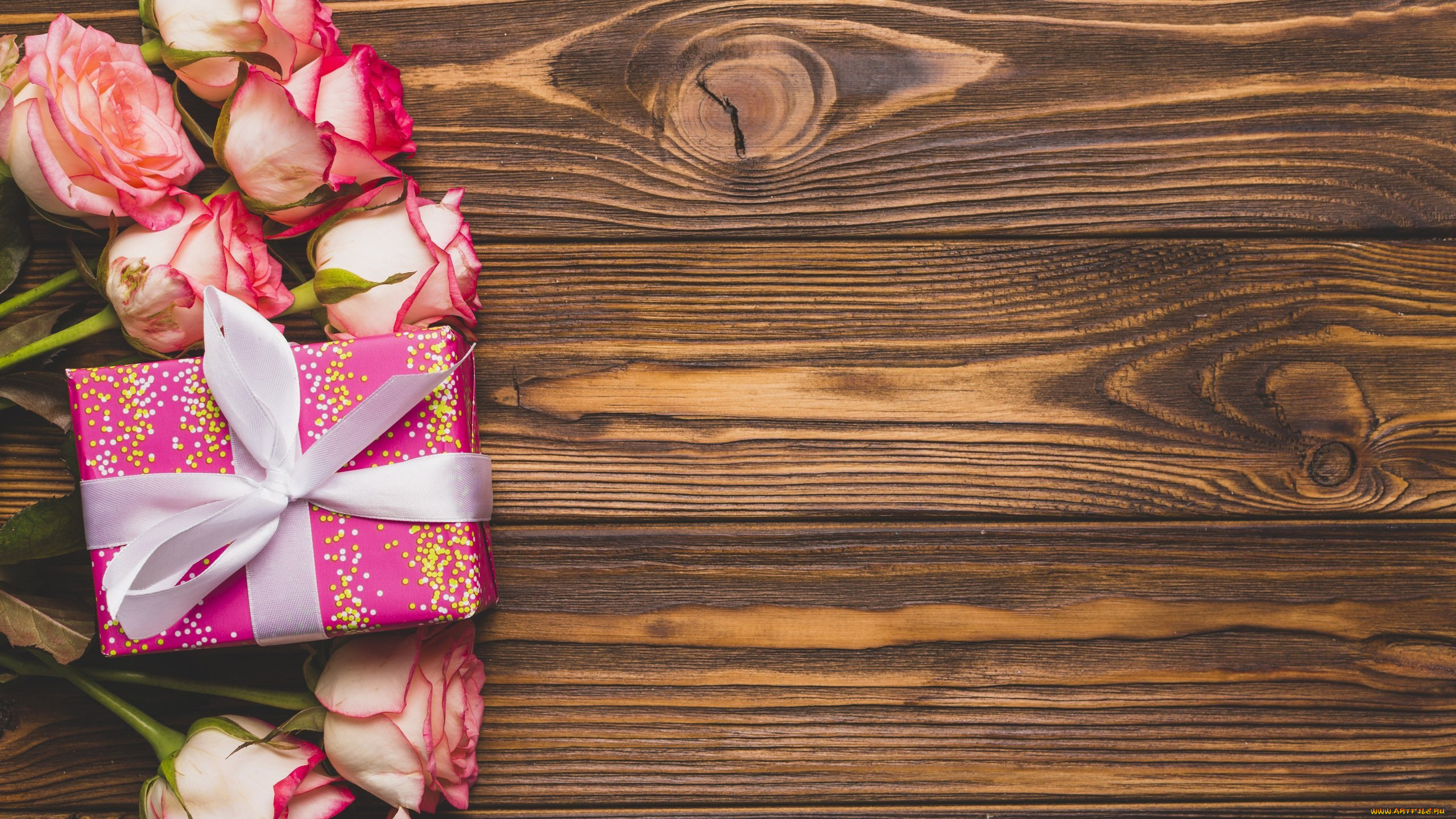 праздничные, подарки, и, коробочки, розы, подарок, лента, бант