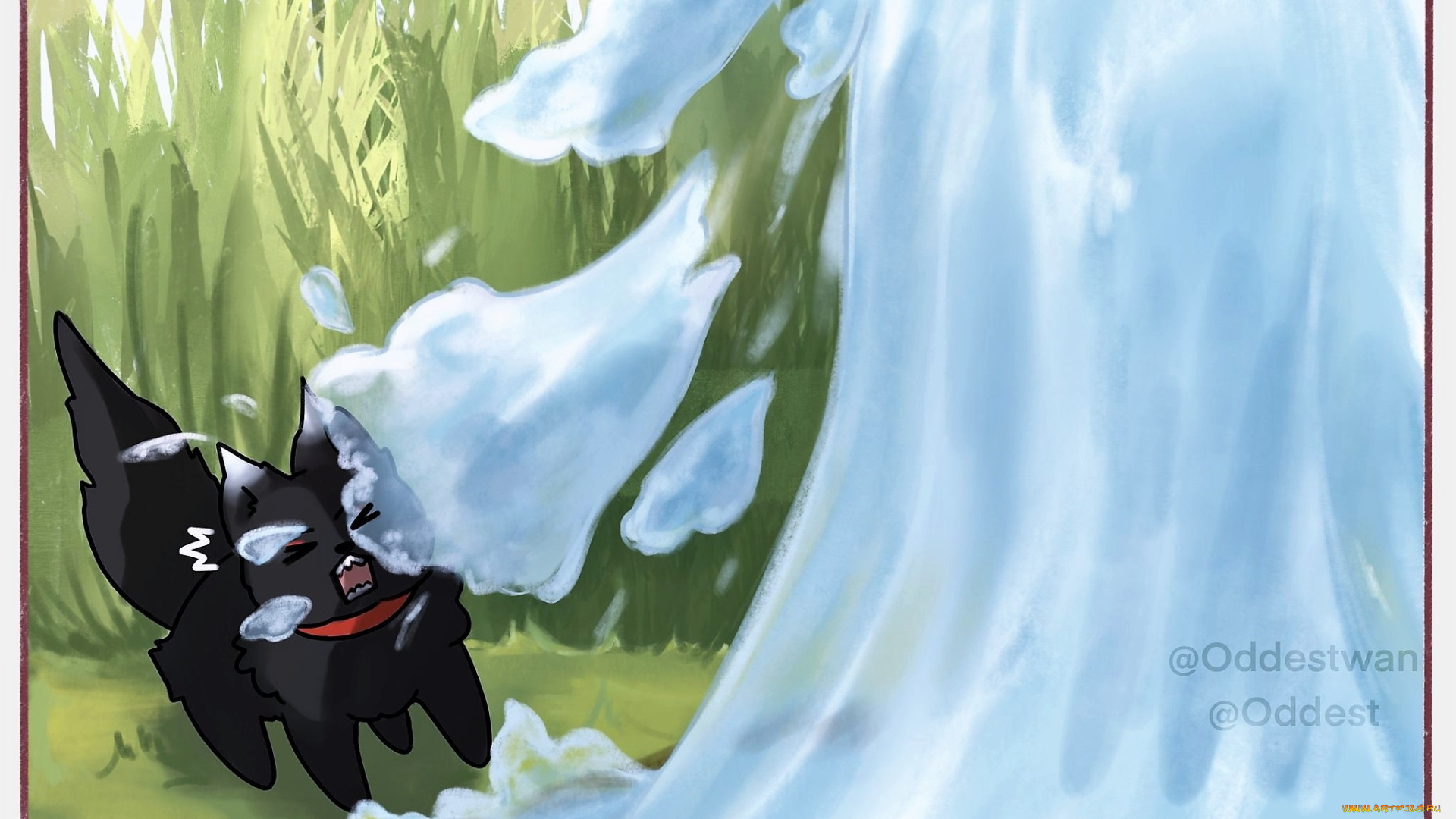 аниме, mo, dao, zu, shi, лис, фонтан, брызги