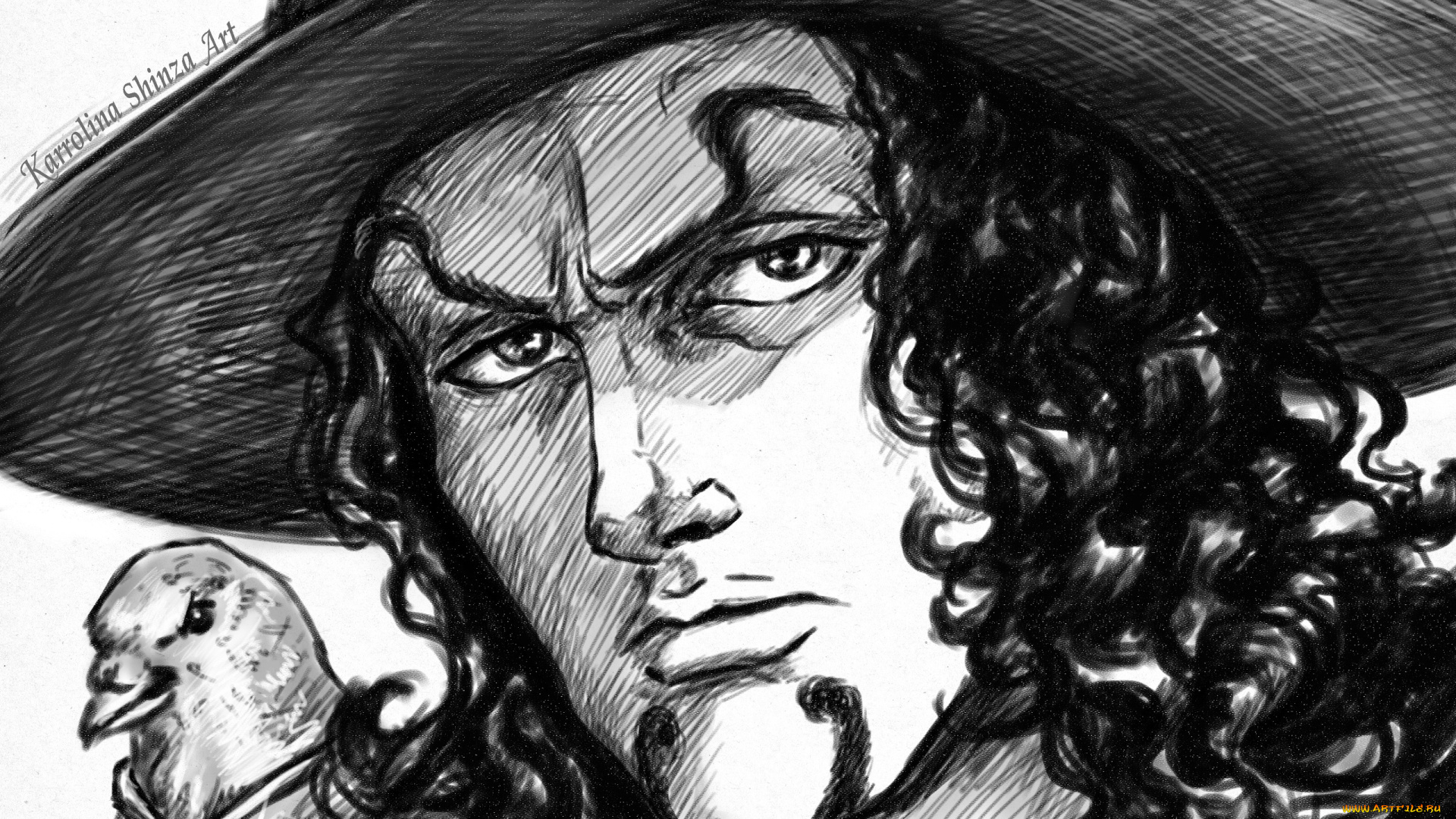 аниме, one, piece, лицо, шляпа, голубь