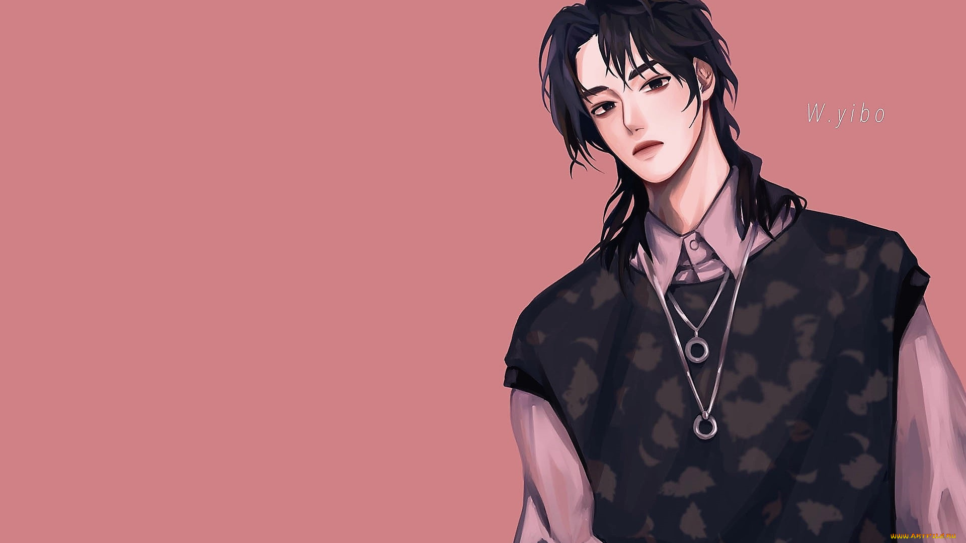 рисованное, люди, ван, ибо, рубашка, жилет