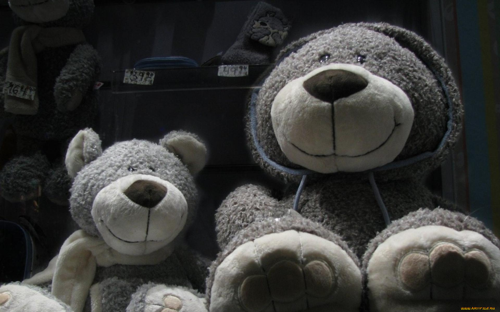разное, игрушки, мишки, полка