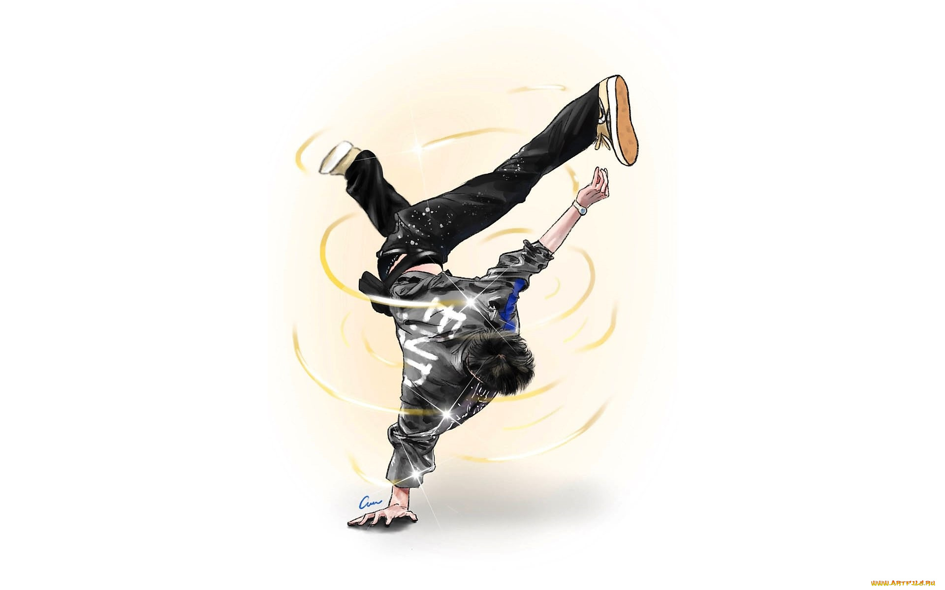 рисованное, люди, ван, ибо, танец, брейк