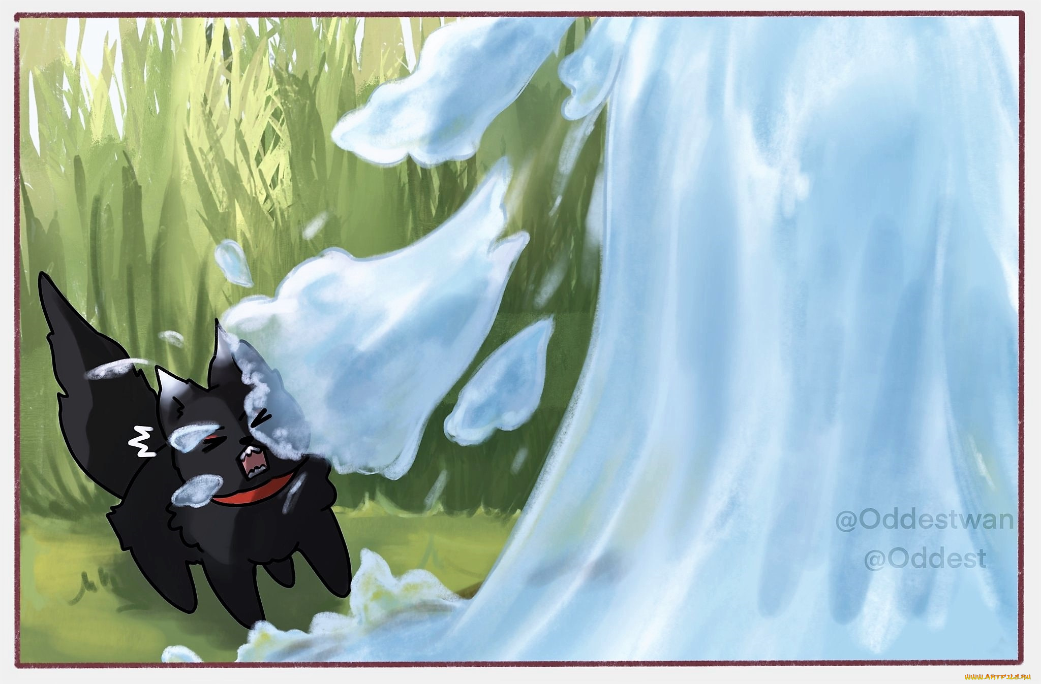 аниме, mo, dao, zu, shi, лис, фонтан, брызги