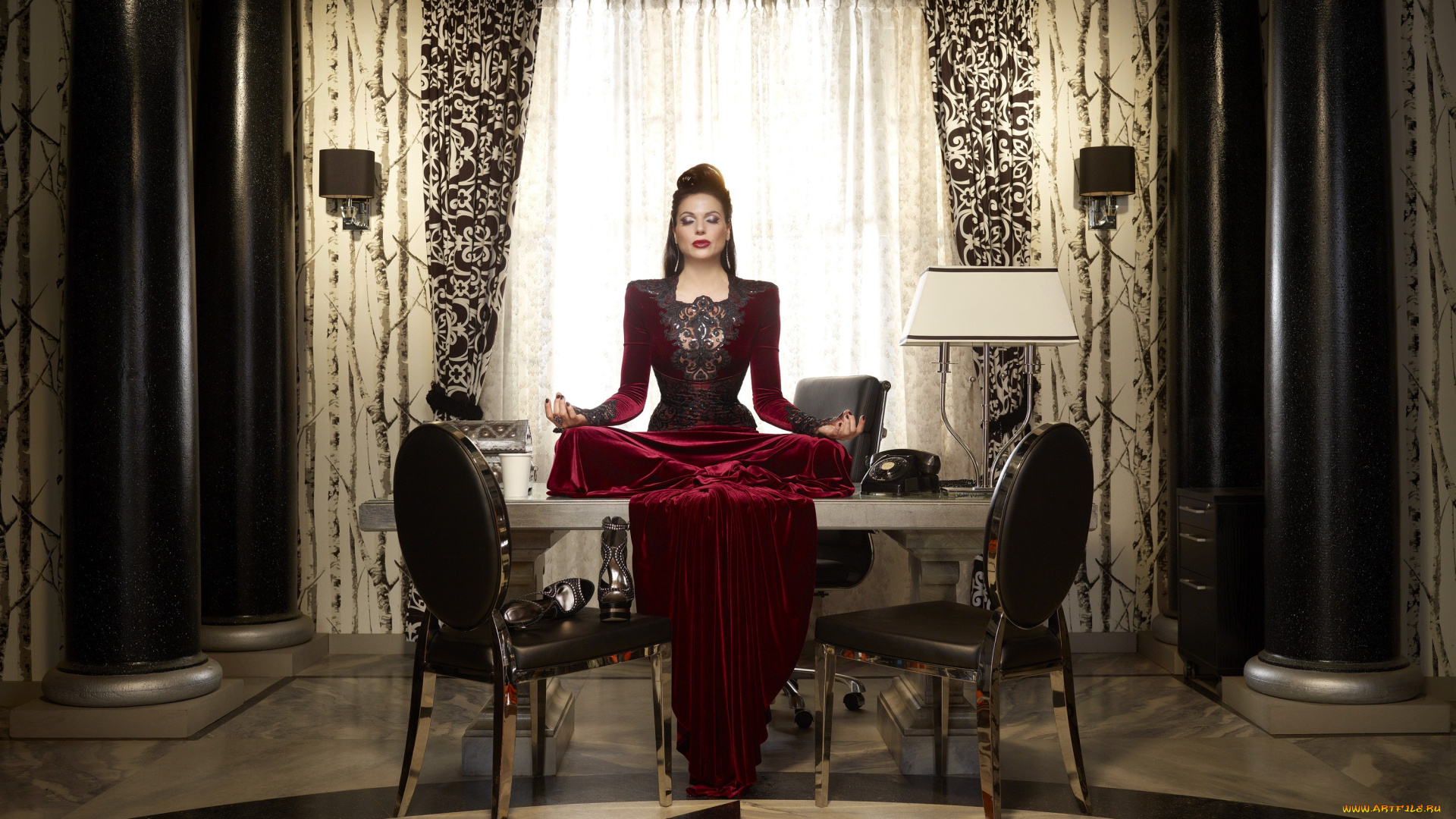 кино, фильмы, once, upon, a, time, , сериал, женщина, медитация, платье, стол, кабинет