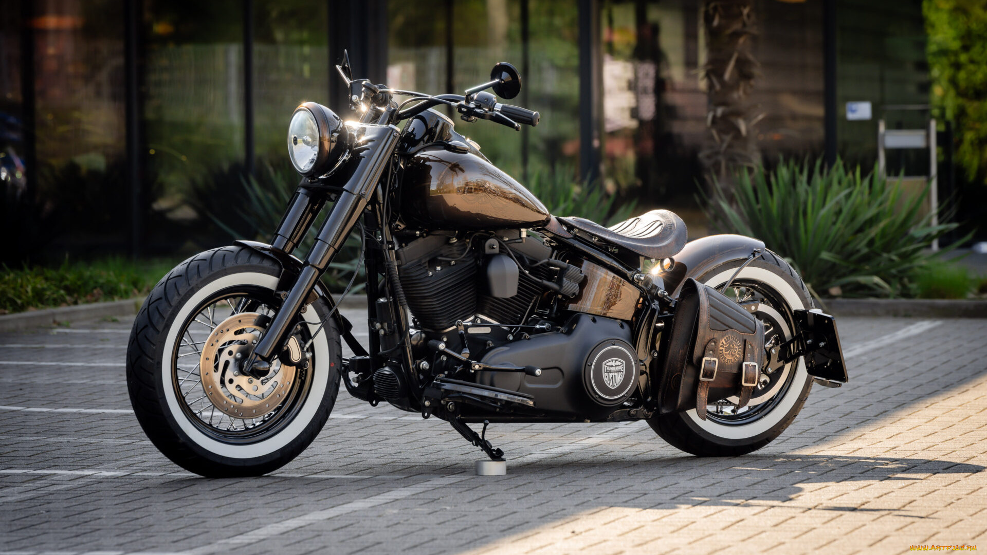 мотоциклы, harley-davidson, softail, slim, customized, custombikes, simple