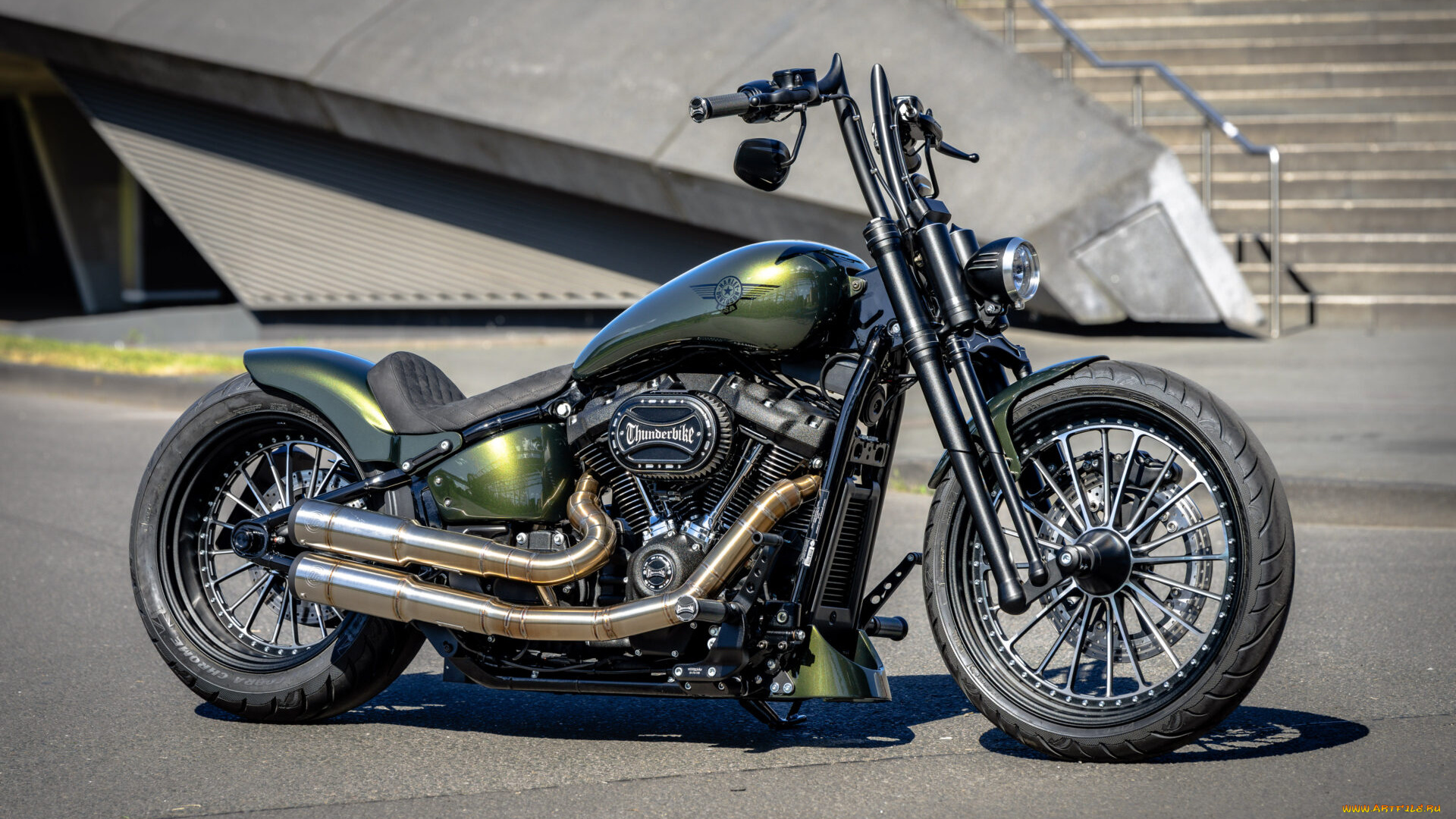 мотоциклы, harley-davidson, street, bob, customized, custombike, radical, viper
