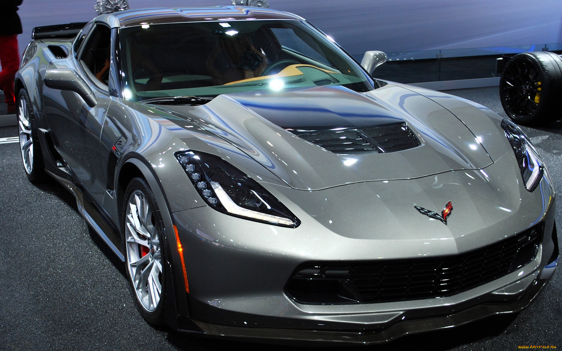 chevrolet, corvette, автомобили, corvette, серый, выставка