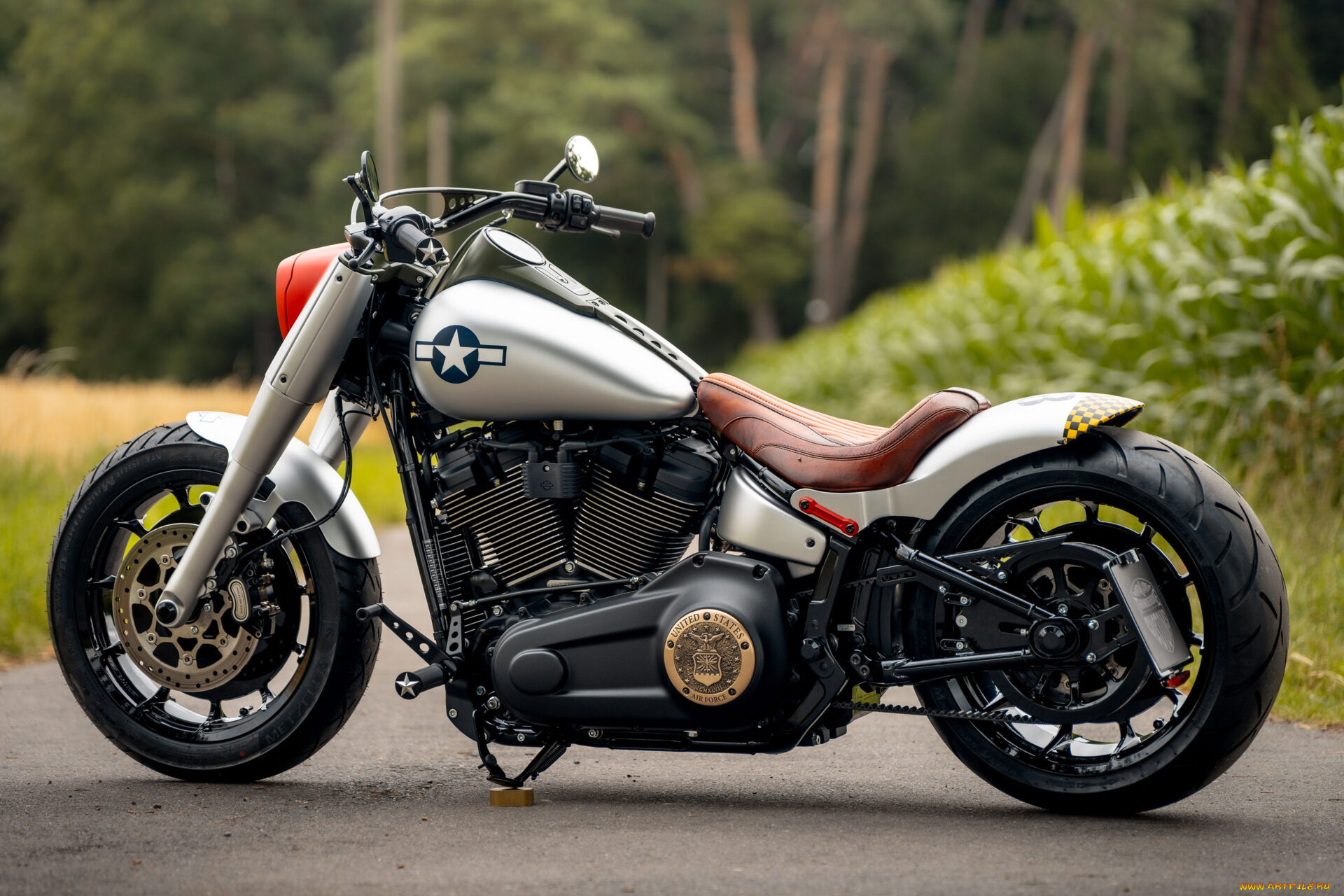 мотоциклы, harley-davidson, softail, fat, boy, 117, customized, custombikes, shimmy, iv