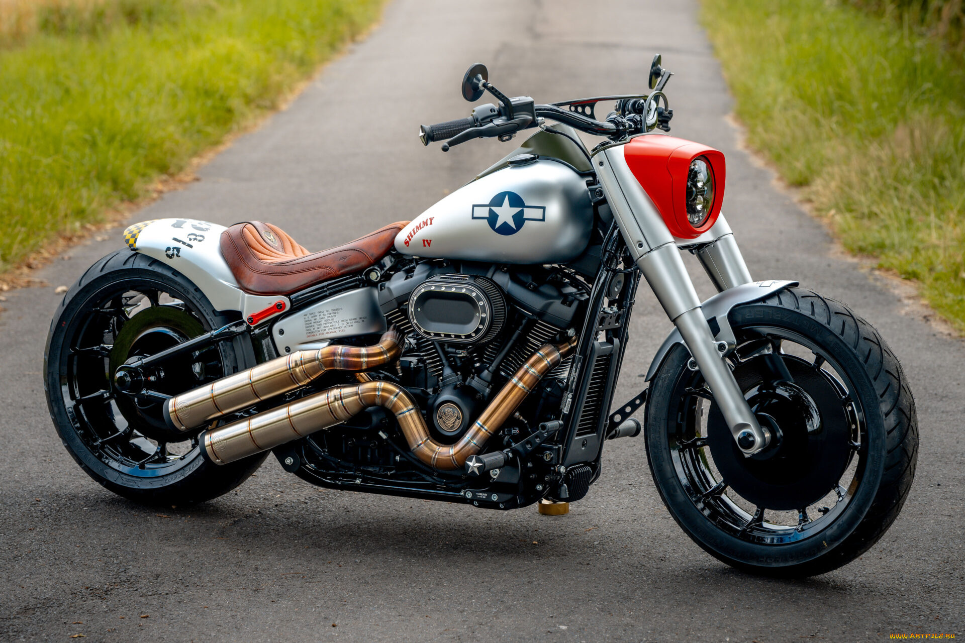 мотоциклы, harley-davidson, softail, fat, boy, 117, customized, custombikes, shimmy, iv