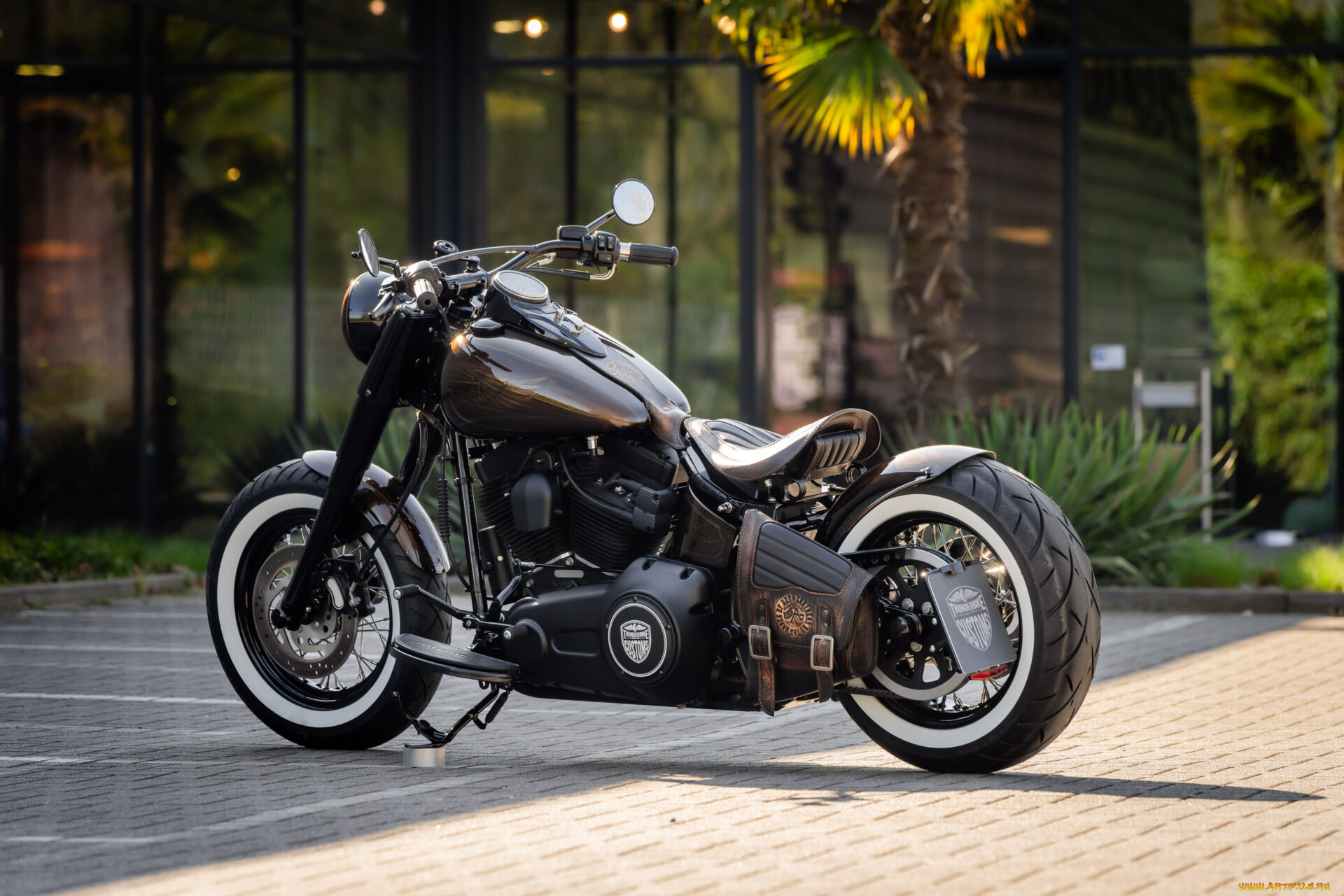 мотоциклы, harley-davidson, softail, slim, customized, custombikes, simple