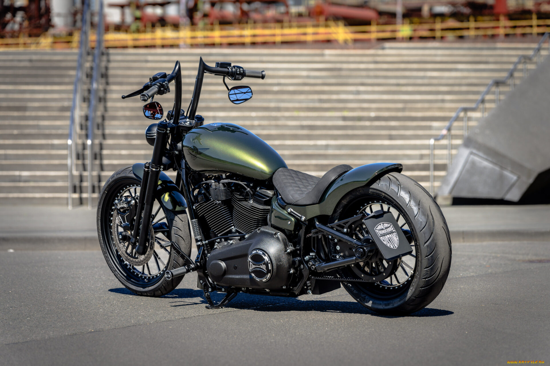 мотоциклы, harley-davidson, street, bob, customized, custombike, radical, viper