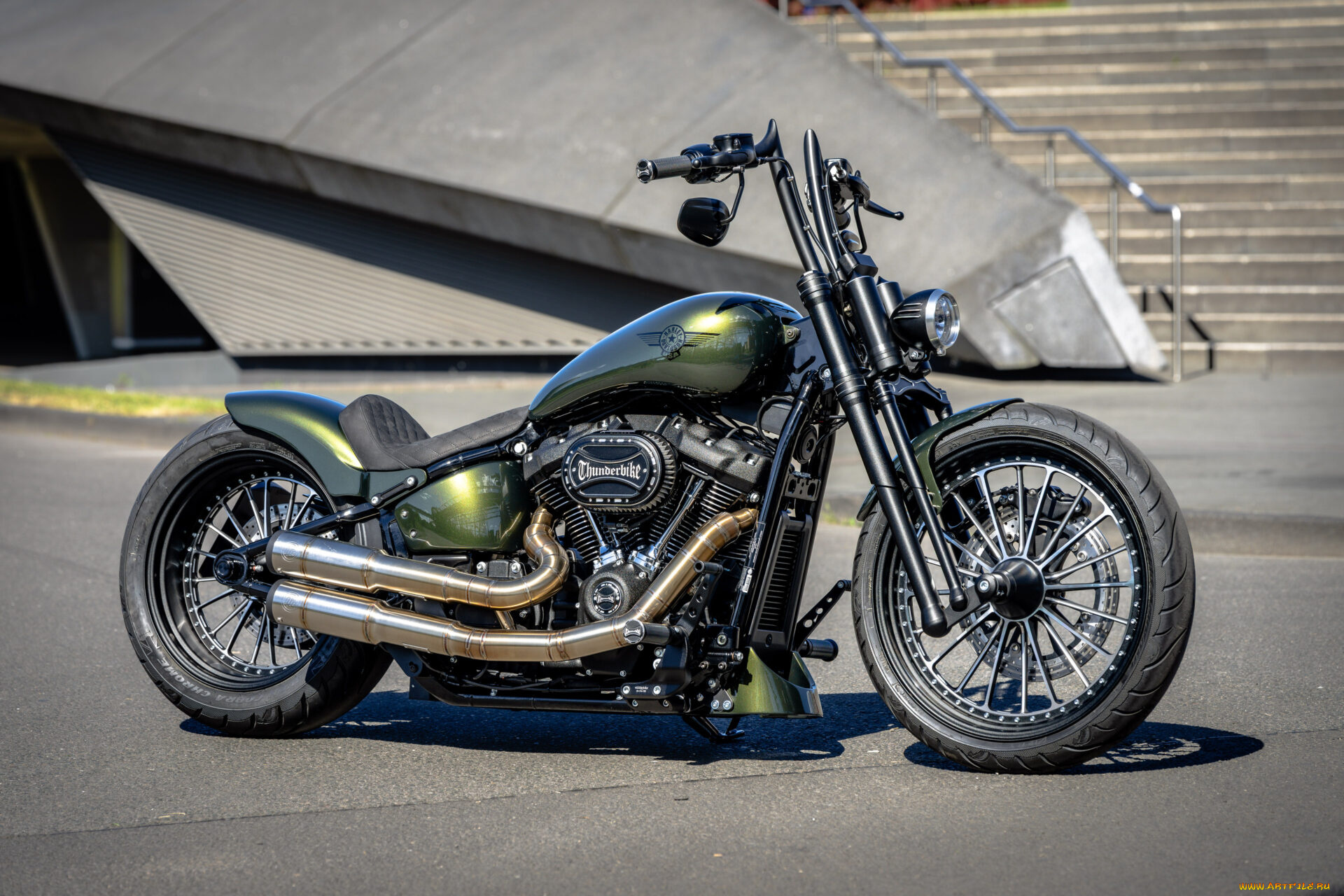 мотоциклы, harley-davidson, street, bob, customized, custombike, radical, viper