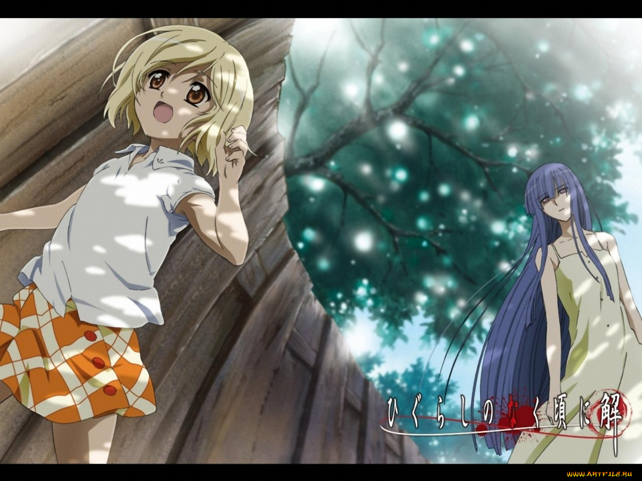 аниме, higurashi, no, naku, koro, ni, furude, rika, takano, miyo