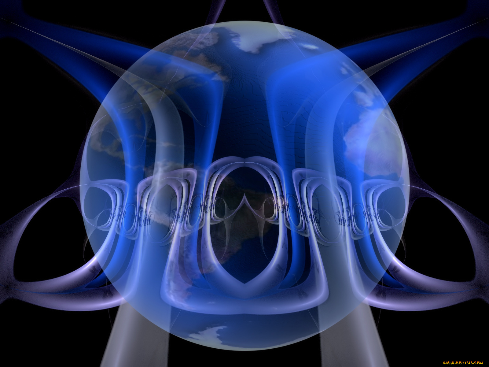 3д, графика, fractal, фракталы, абстракция, узор, тёмный