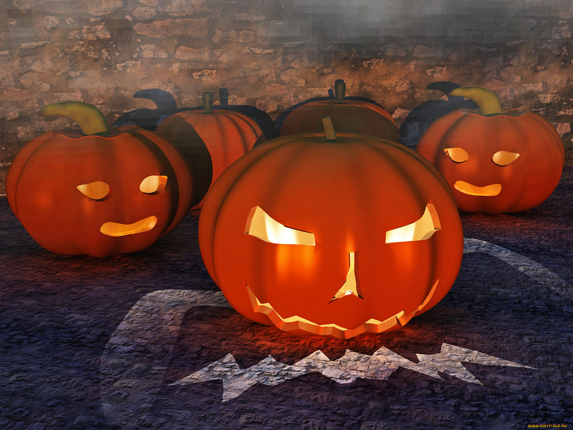 3д, графика, holidays, праздники, тыквы
